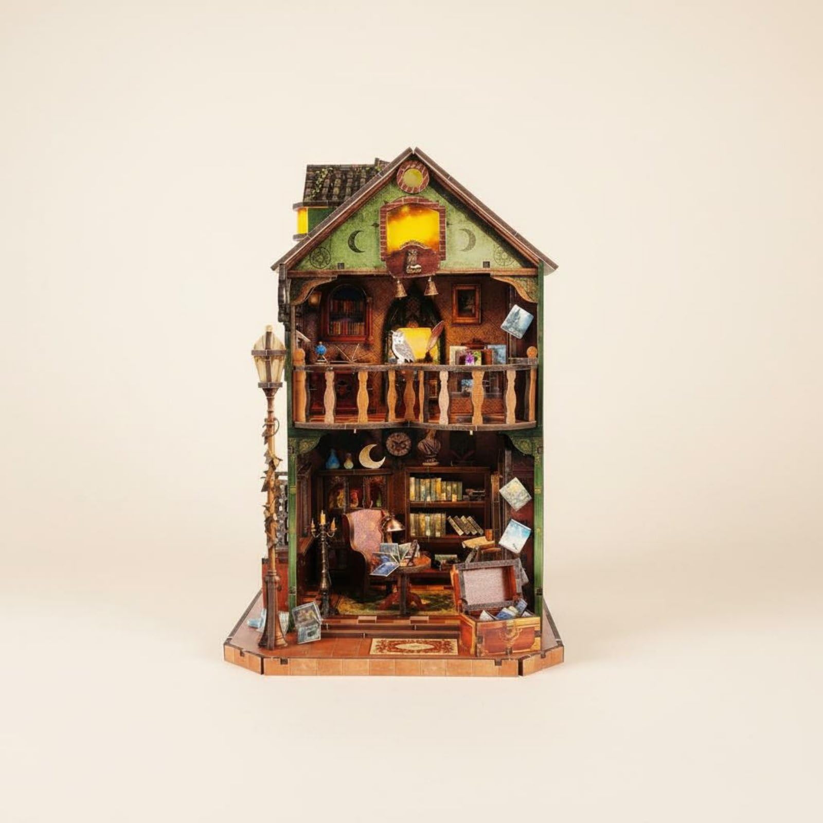 Amazon.co.jp: Jinhxofs ミニチュア図書館 3D 組み立て式ドールハウス