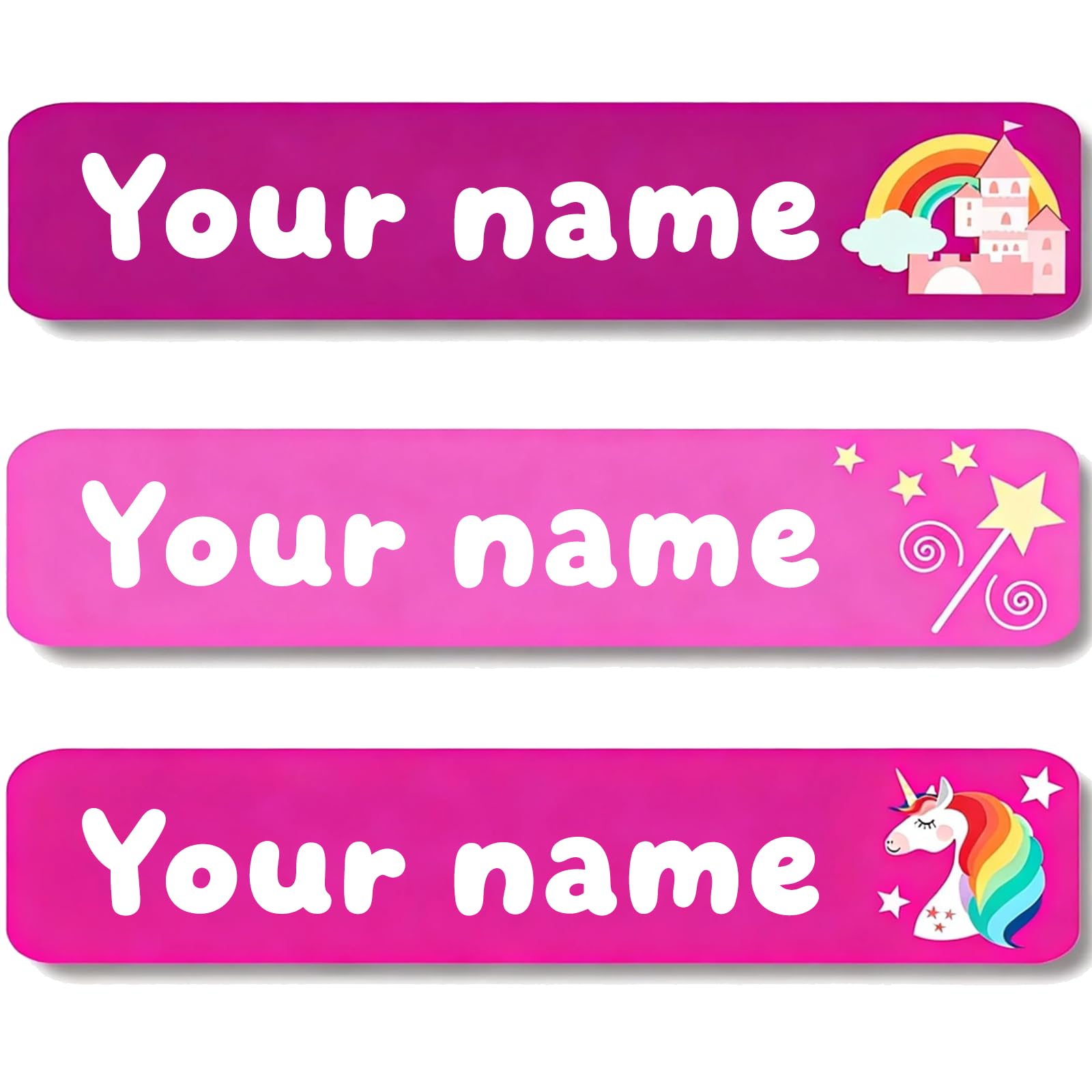 Personalized Waterproof Name Stickers for Kids, Washable Clothing Labels, Durable Name Tags for School, Kindergarten, Lunch Boxes, Books, Toys – Ideal Back to School（Magical World）