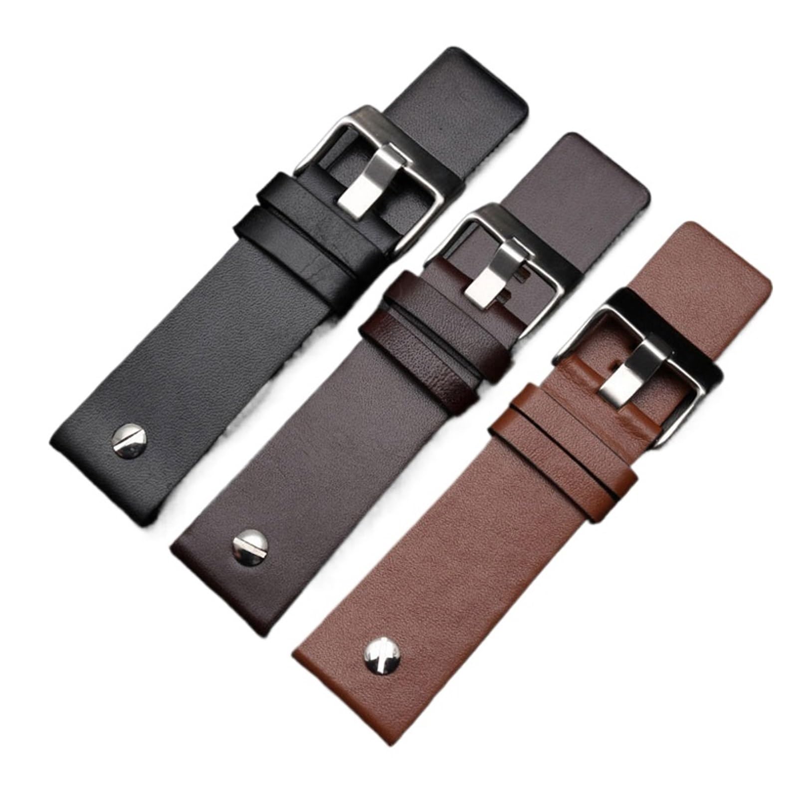 YINGO Echtes Lederarmband, 22, 24, 26, 28, 30 Mm, Uhrenarmband Mit Niete, Kompatibel Diesel DZ7406 DZT2009 DZ7413 DZ7257 Band