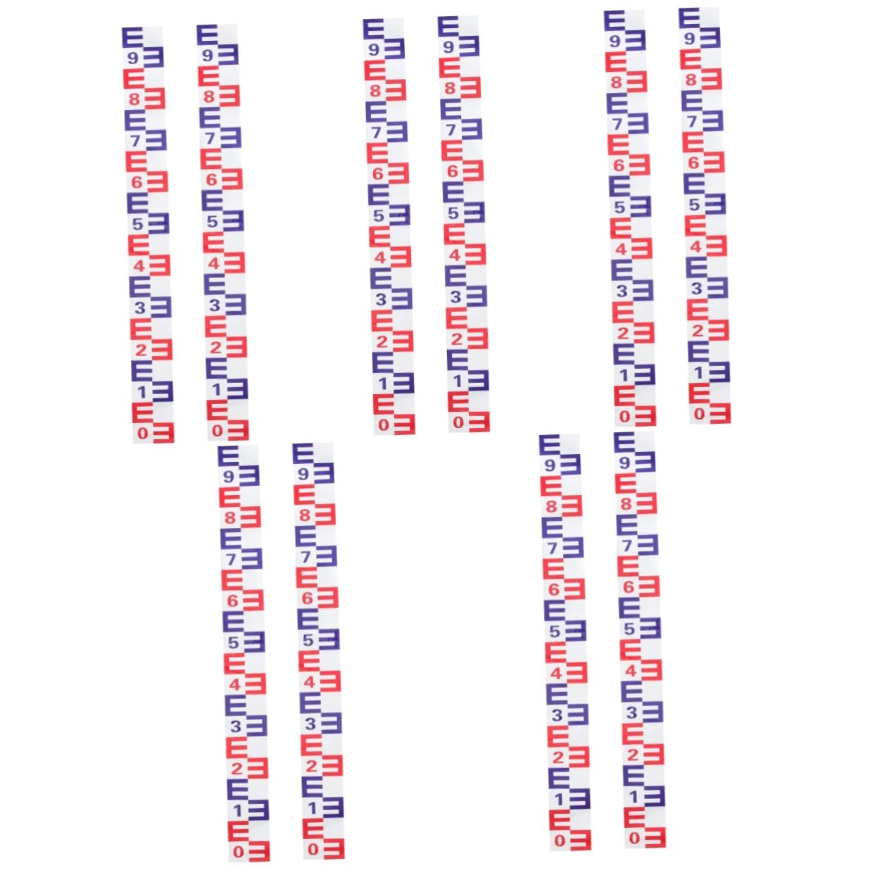 10pcs Water Level Scale Sticker for Pool Outdoor Gauge Aluminum Film Ruler High Visibility Self-Sticky