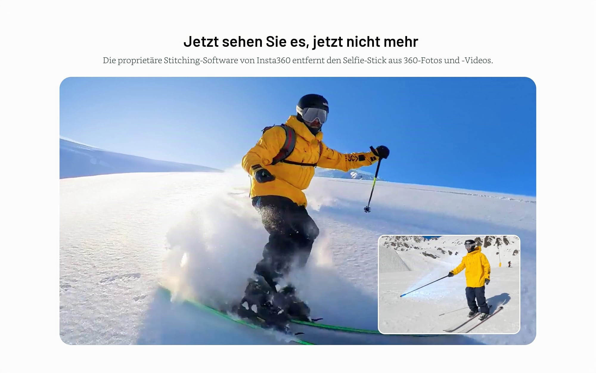 Insta360 114 cm Langer, unsichtbarer Selfie-Stick für One RS One X2 und X3 Kameras