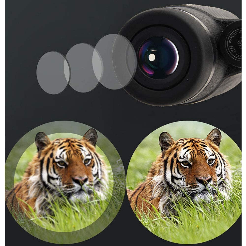 Monoculaire Portable 12x50 avec Vision Nocturne, étanche IPX7, Prisme BAK4, Objectif FMC, avec Adaptateur pour Smartphone et trépied, pour Adultes et Enfants, Concerts, Observation des oisea