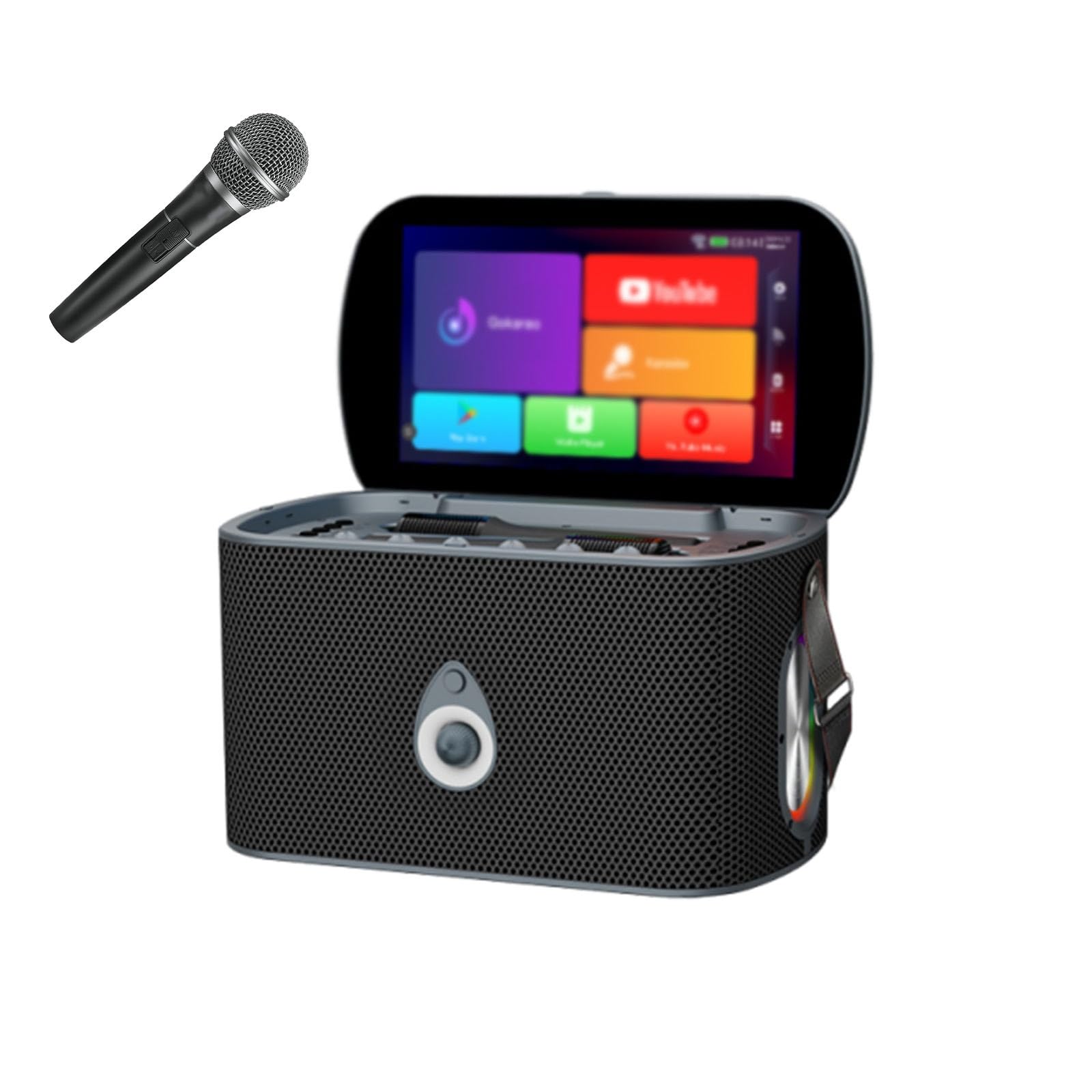 Macchina Karaoke Altoparlante Karaoke Potente Con Schermo E Visualizzazione Testi, 2 Microfoni Wireless Ricaricabili, Karaoke Con Subwoofer, Tutto in