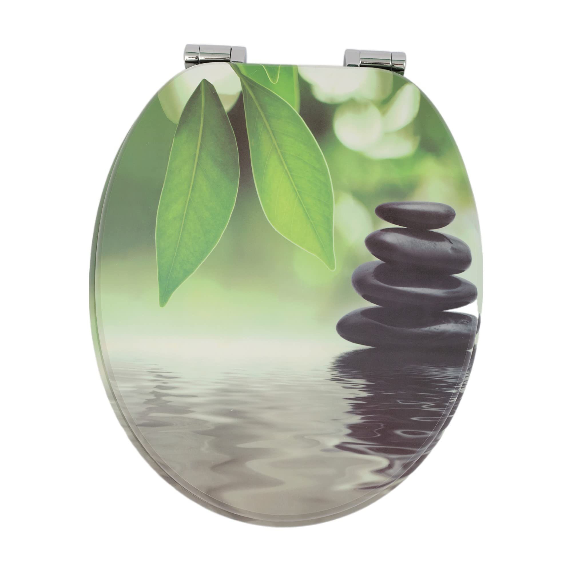 SINOBATH Sedile WC con abbassamento automatico, nucleo in legno MDF, chiusura a cerniera Softclose