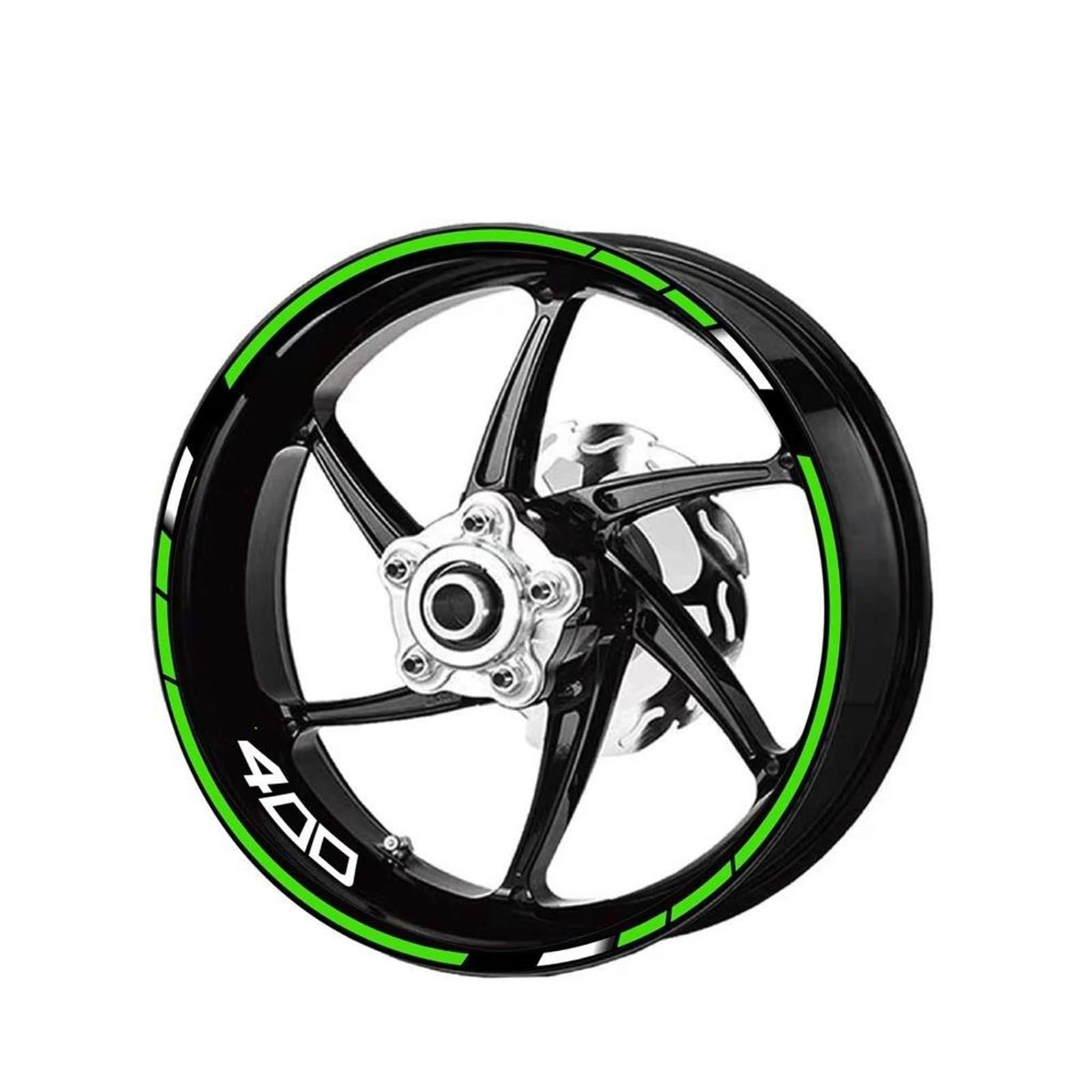 1 Set of Motorcycle Wheel Stickers Stripes Rim for Kawasaki for Z400 Motorbike(Color4)