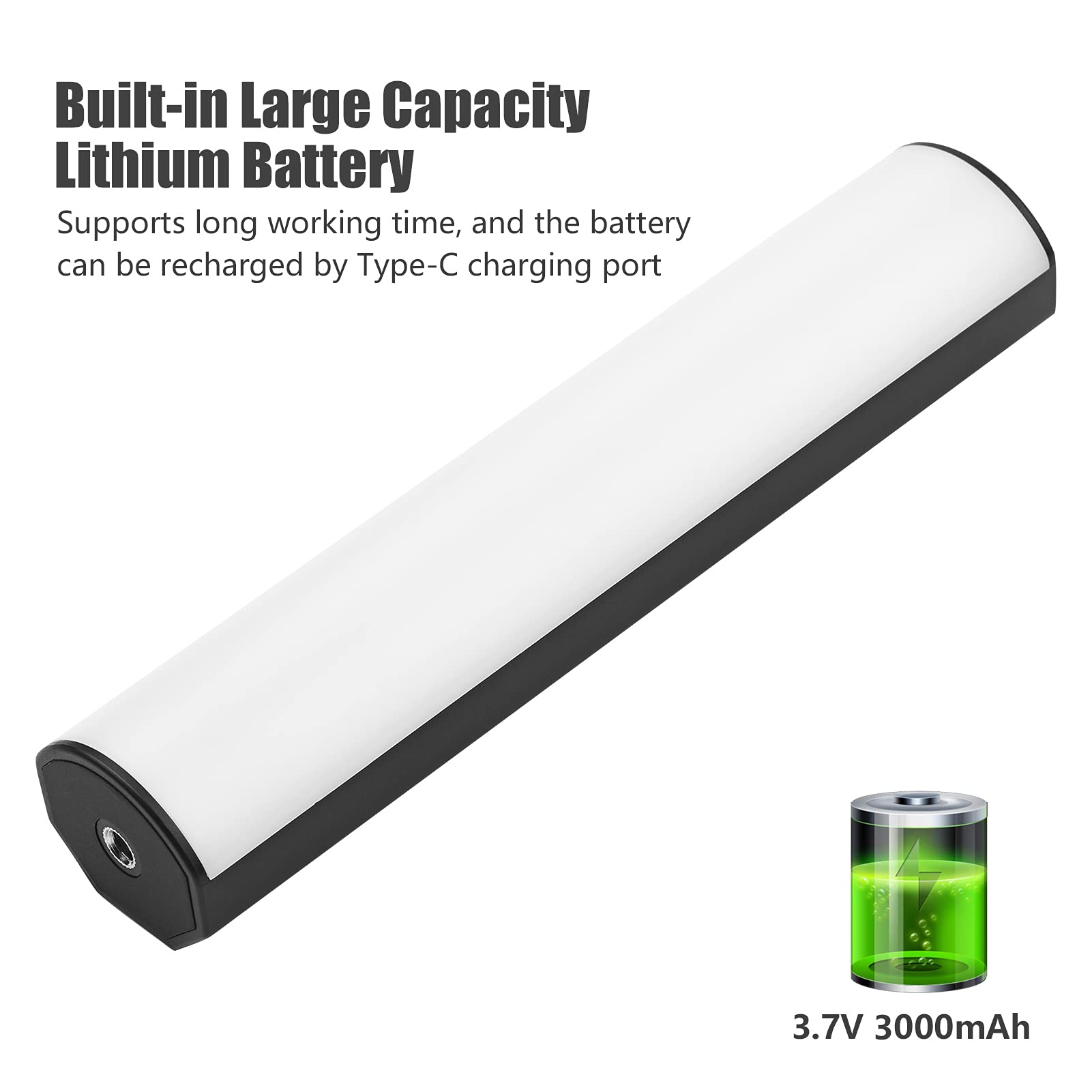 Andoer Listwa świetlna LED, 2500 K-9000 K, możliwość ściemniania, ręczna fotografia, 20 efektów świetlnych ze statywem do transmisji strumieniowej na żywo, wideokonferencji, YouTube Tiktok