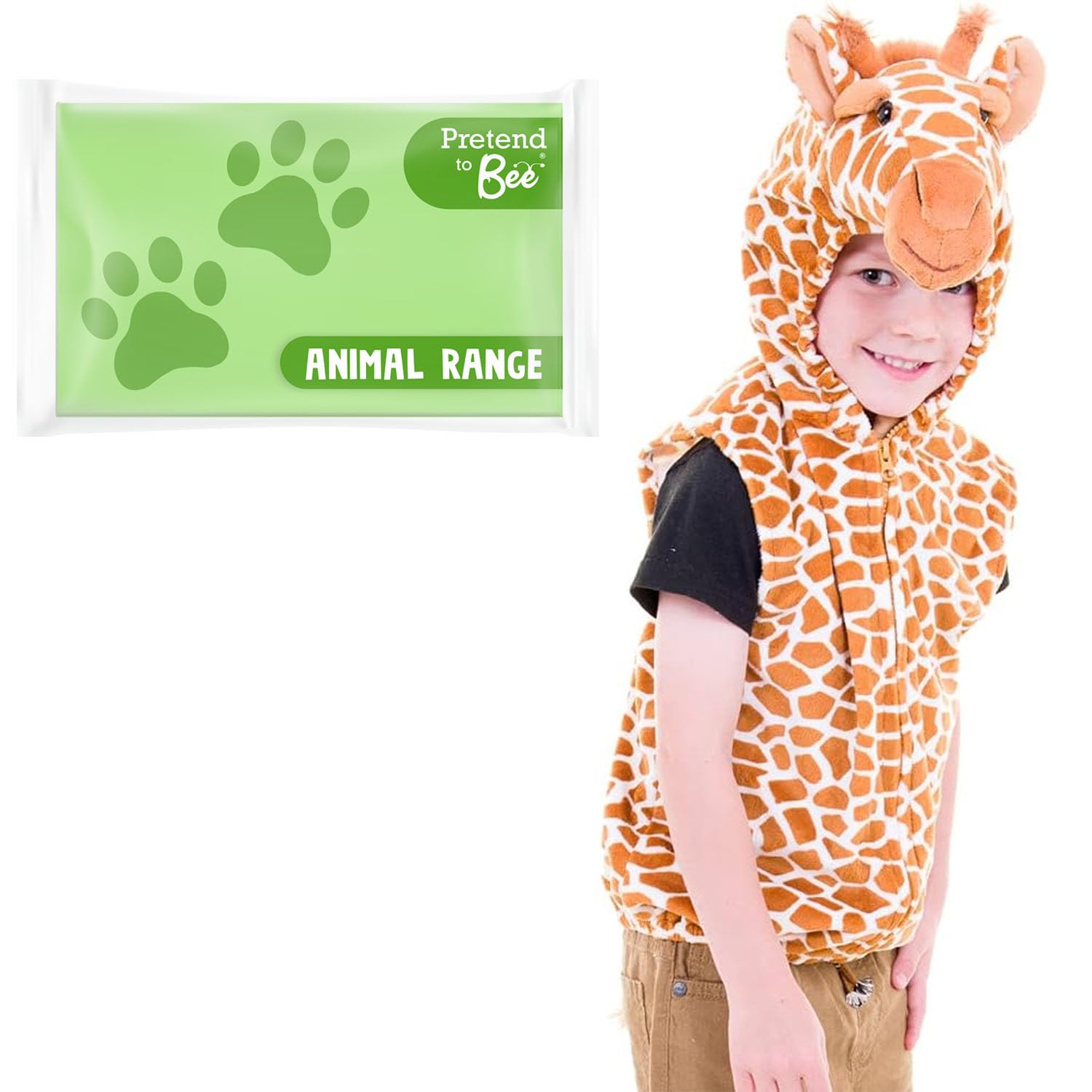 PRETEND TO BEE Giraffe Wild Animal Dress Up Costume for Kids, 3-7 Years, Brown and White