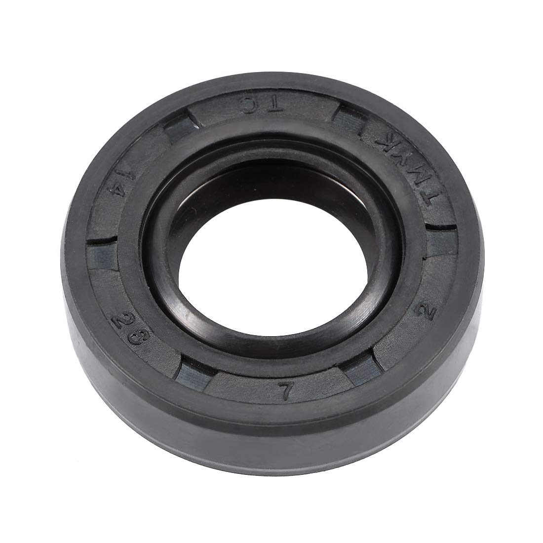 sourcing mapOil Seal, TC 14mm x 28mm x 7mm Nitrile Rubber Cover Double Lip with Spring for Bearing Shaft, Black Pack of 1