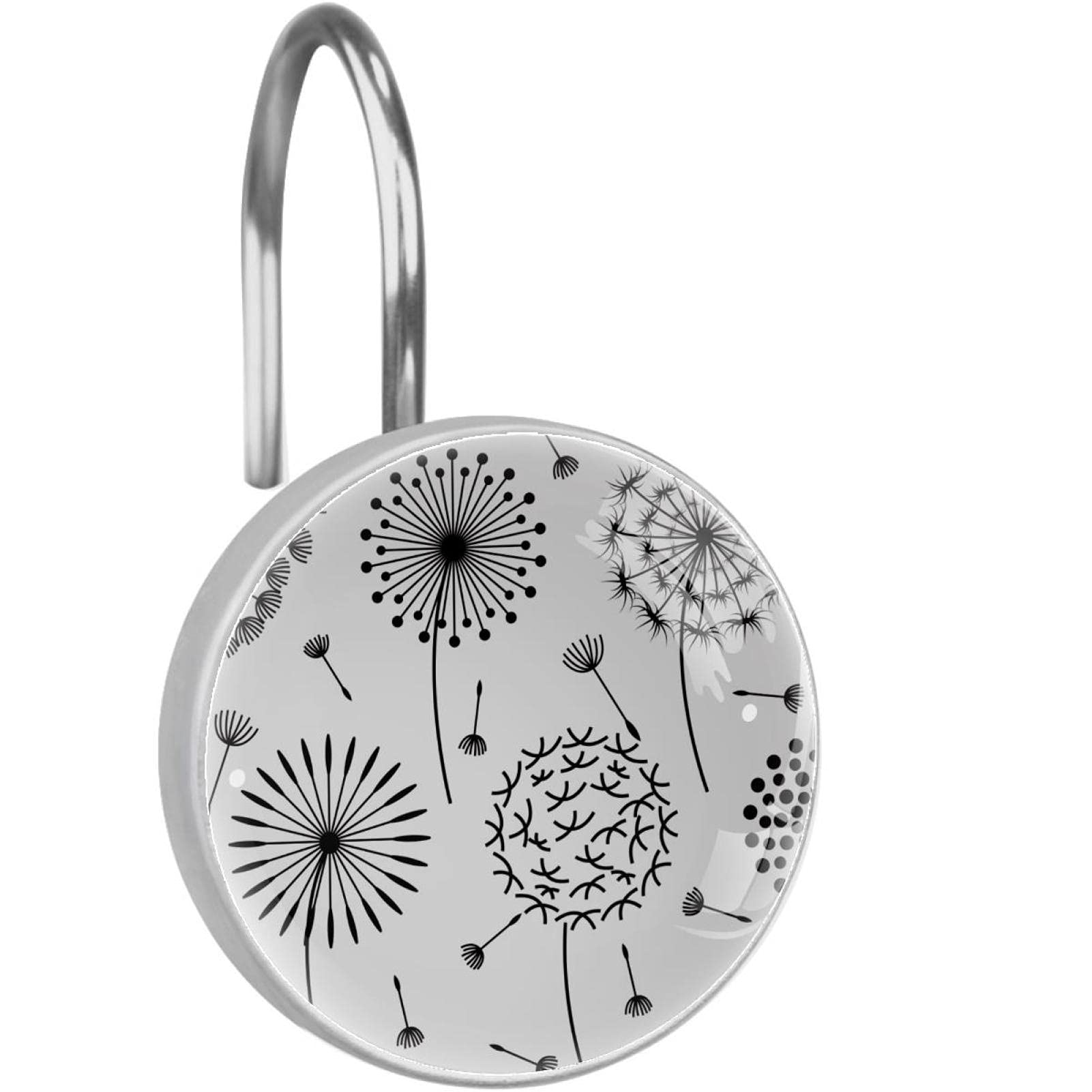 Crochets de douche en acier inoxydable pissenlit design chic