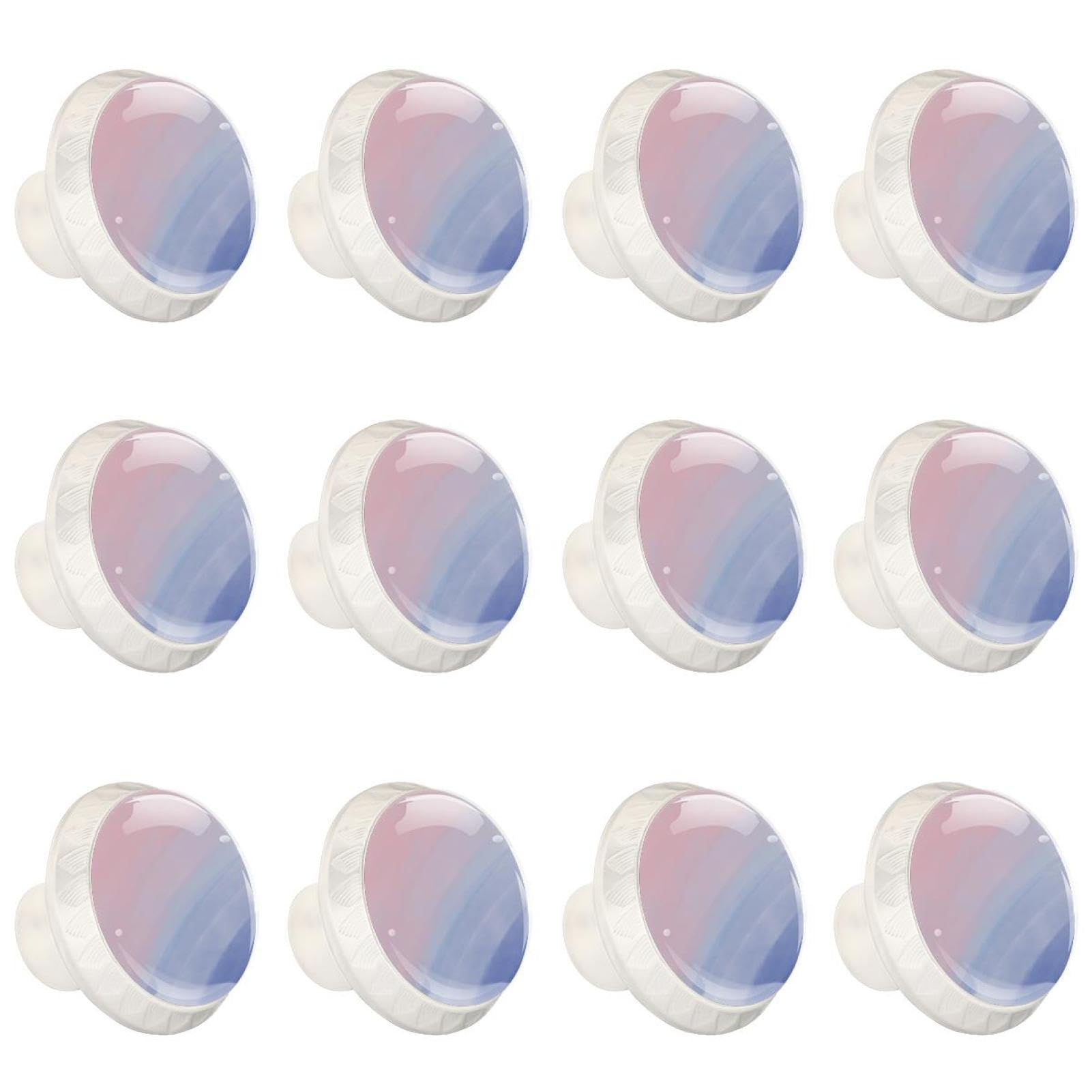 Boutons de tiroir en verre cristal lot de 12 poignées aquarelle cuisine armoire transparente