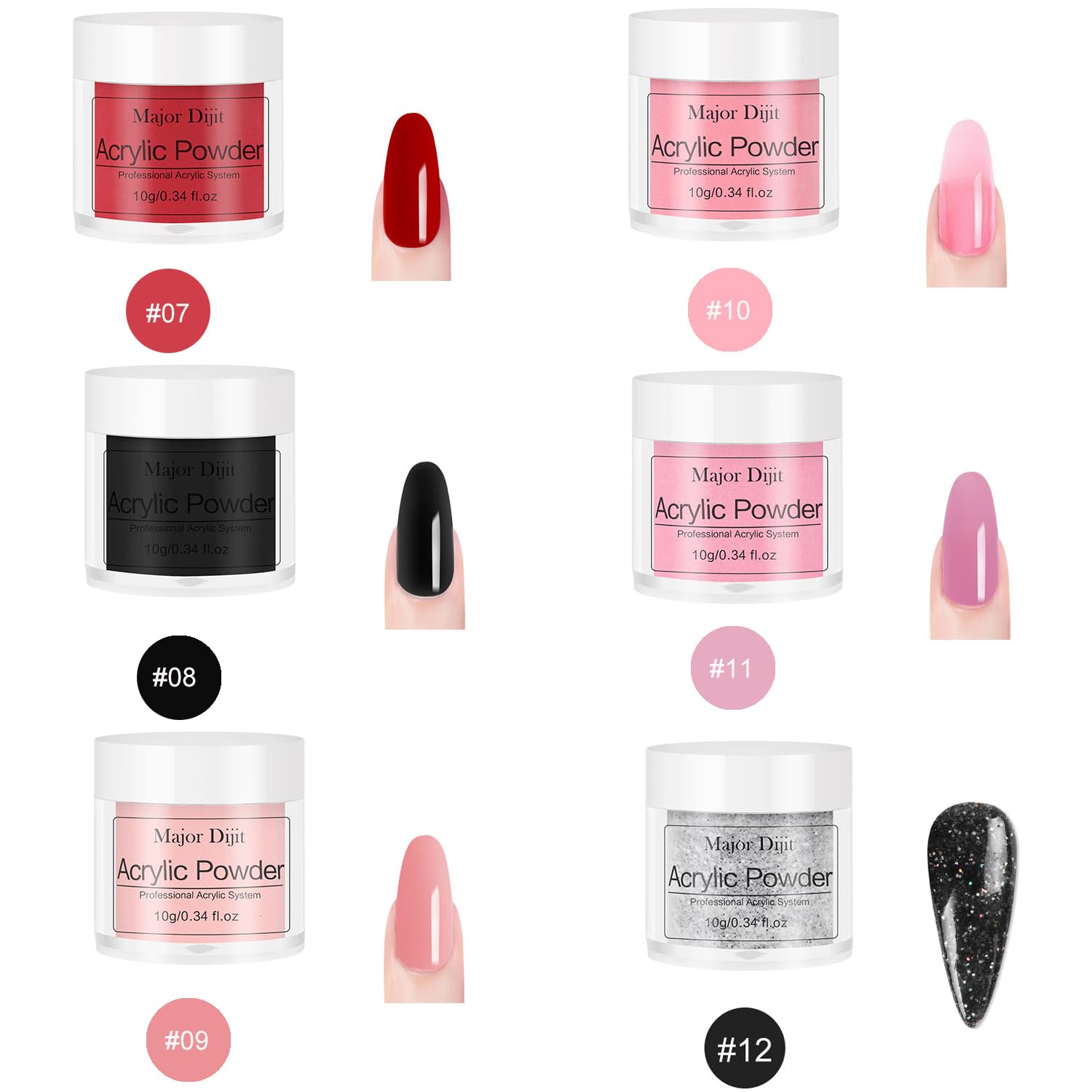 Amazon.com: Acrylic Nail Kit with liquid Monomer,6 colors Glitter
