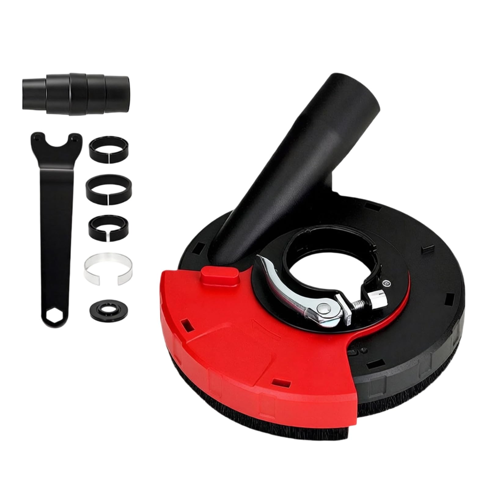 Kaeltsyn B Nylon Steel Grinder Cleanup Shroud Set With Quick Clamp Uckle, Side Cover Access And Workshop Debris Control Use Grinder Debris Shroud Grinding Cleanup Quick Clamp Uckle Cover Rotatable Side Control