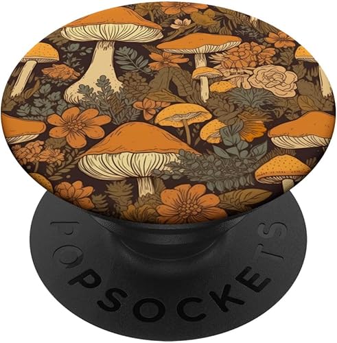 PopSockets retro vintage con diseño de flores, hippie, estético, cottagecore, hongos, intercambiables, PopGrip
