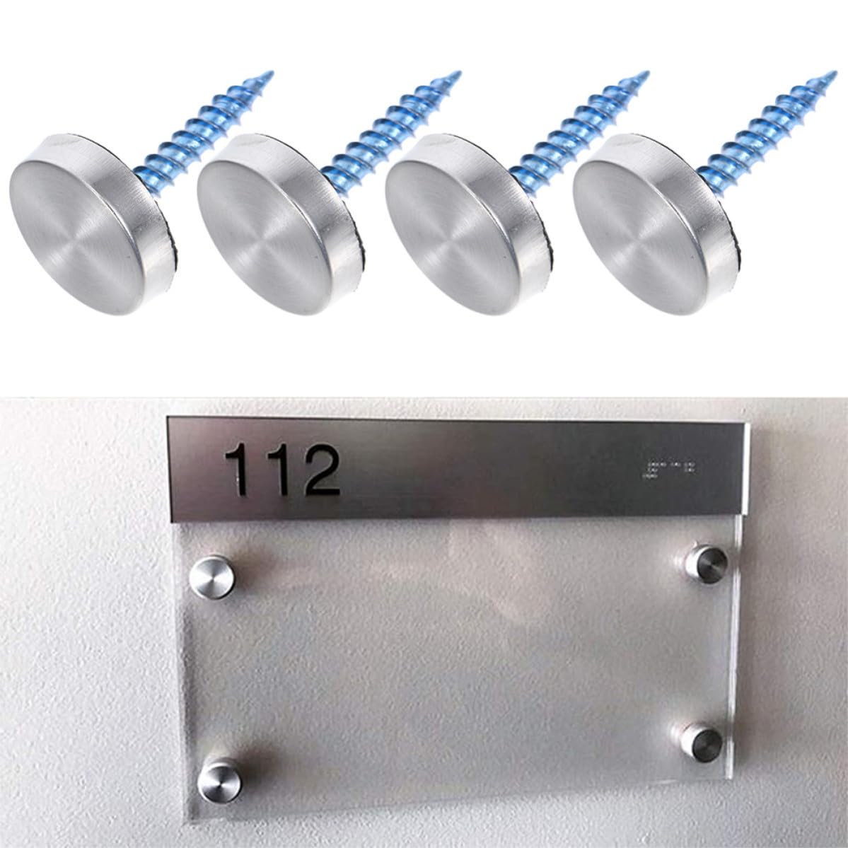 STOBAZA 5 Juegos Clavos de Espejo de Acero Inoxidable para Paneles | Tapa Decorativa Plata, Instalación Sencilla, Uso Versátil, Acero Inoxidable y Plástico, para Fijación Segura