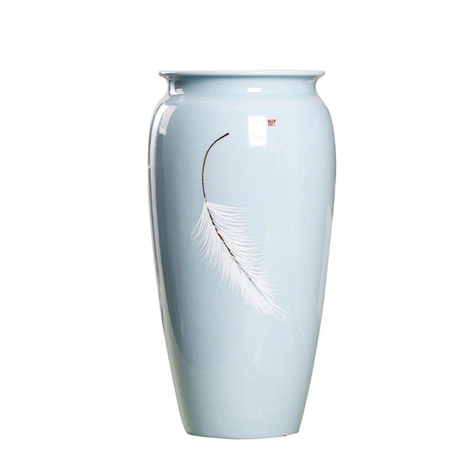 Bzgpmfud B Vase Desktop S For Flower Countertop Cylinder Ceramic S Creative Hand Painted Ideal Pampas Grass Dried Flowers(B)