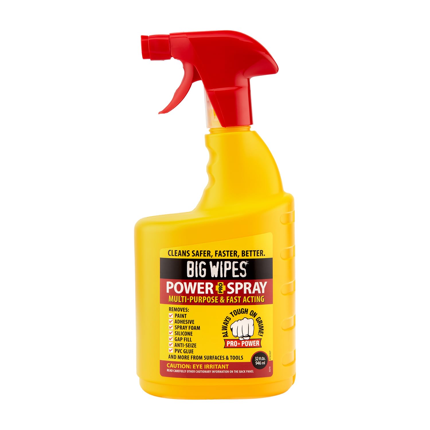 BIG WIPES Power Spray Heavy Duty Cleaning Solution for Tough Grime, Garage, Shop, and Professional Jobsite Use - 32 Ounces (1 Pack)