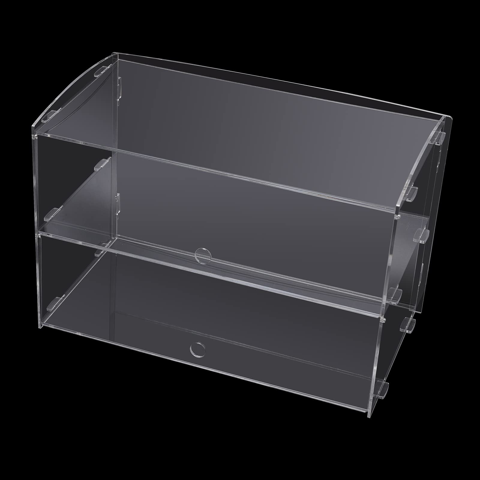 Présentoir en acrylique à 2 étagères, 45,7 cm Commercial Alimentaire Vitrine Plastique Étagère Boulangerie Présentoir Case Vente au détail, pâtisseries, muffins, cookies, beignets