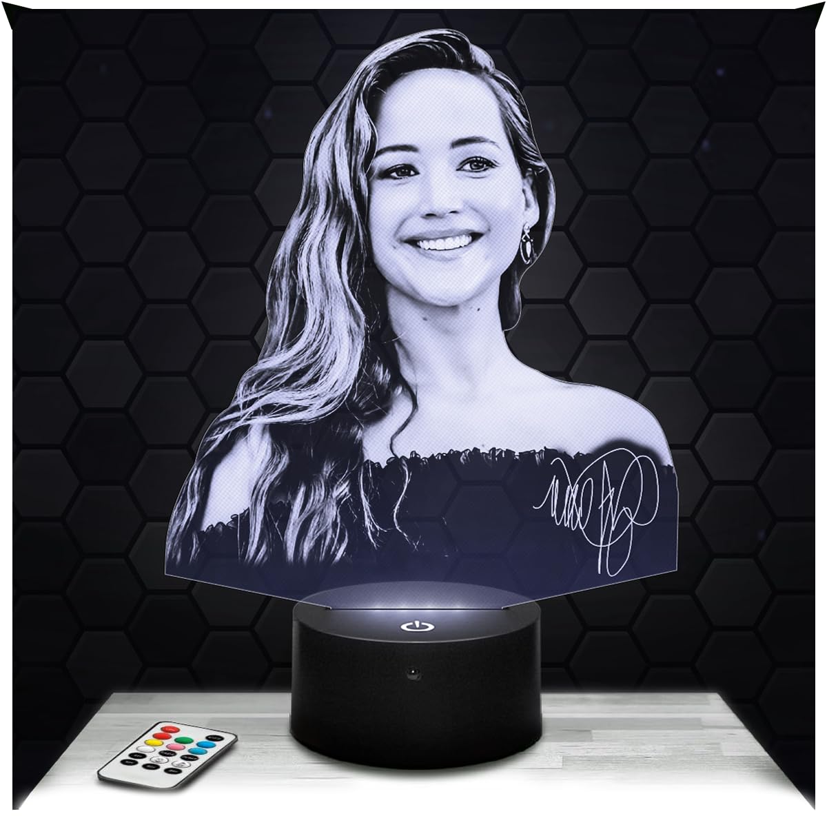 Lampephoto.fr - Jennifer Lawrence 3D Lamp Decoration Actress, Gift idea for Men and Women, Jennifer Lawrence Object Adult Night Light Room Decor, Original Christmas, Gift idea for Men and Women