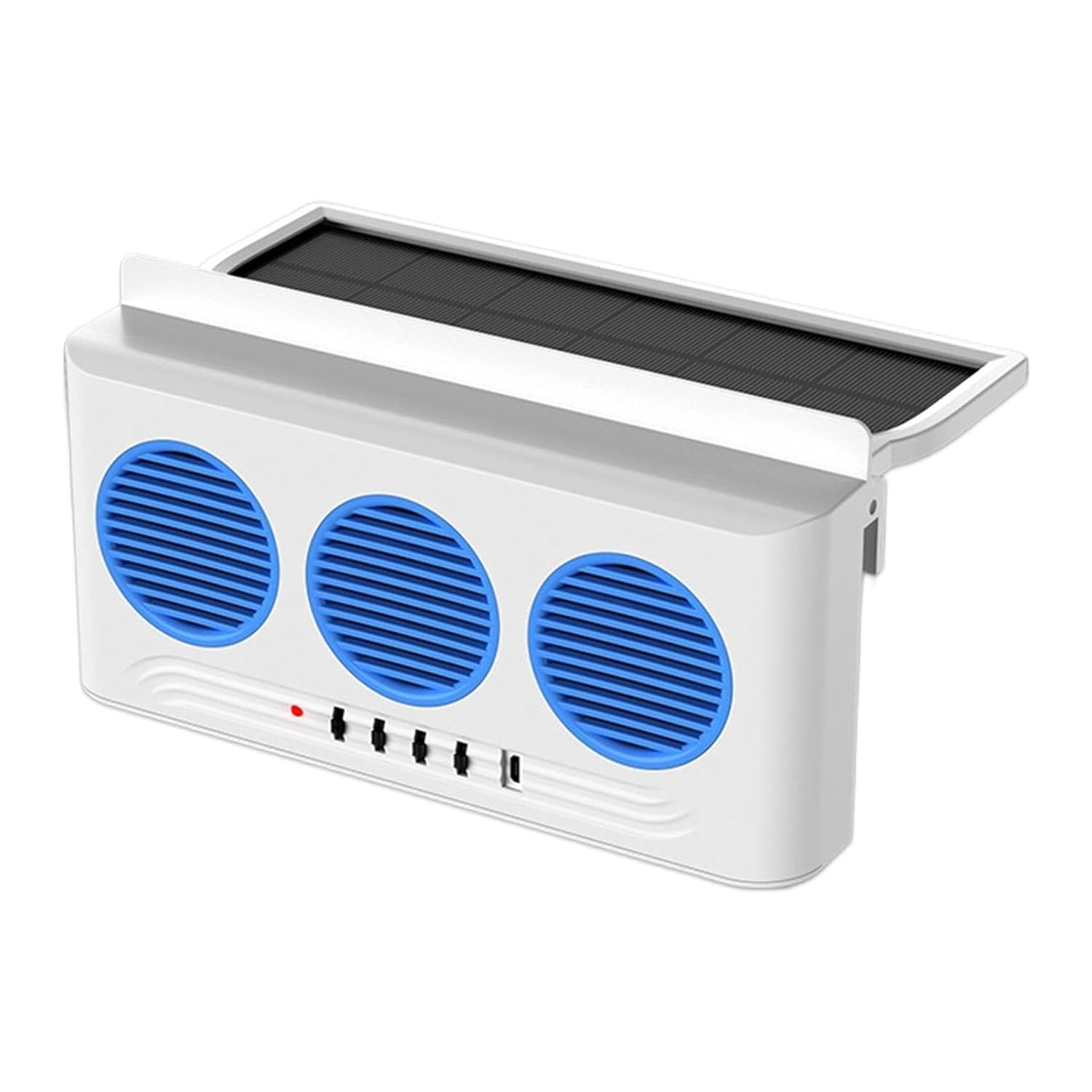 Solar Car Window Fan - 3 Outlet Ventilation Cooling Blower, Vehicle Interior Air Circulation Device for Heat Reduction, Portable Solar Powered Fan for Summer Driving Comfort