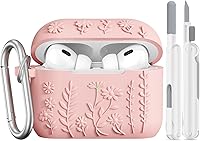 Vista 14 de AIRSPO Funda para Airpod Pro de 2ª Generación, Funda Protectora de Silicona Suave con Relieve Floral 3D con Kit de Limpieza para Apple Airpods Pro