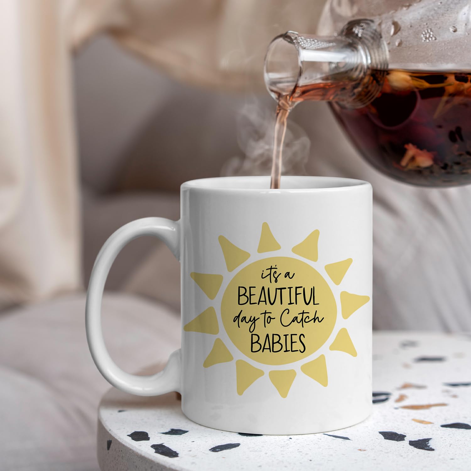 IWXYI Labor And Delivery Nurse Cup,Ob Doctor Gift,It's a Beautiful Day To Catch Babies Mug,l&d Nurse Coffee Mug 11 Ounce,Midwife Gifts
