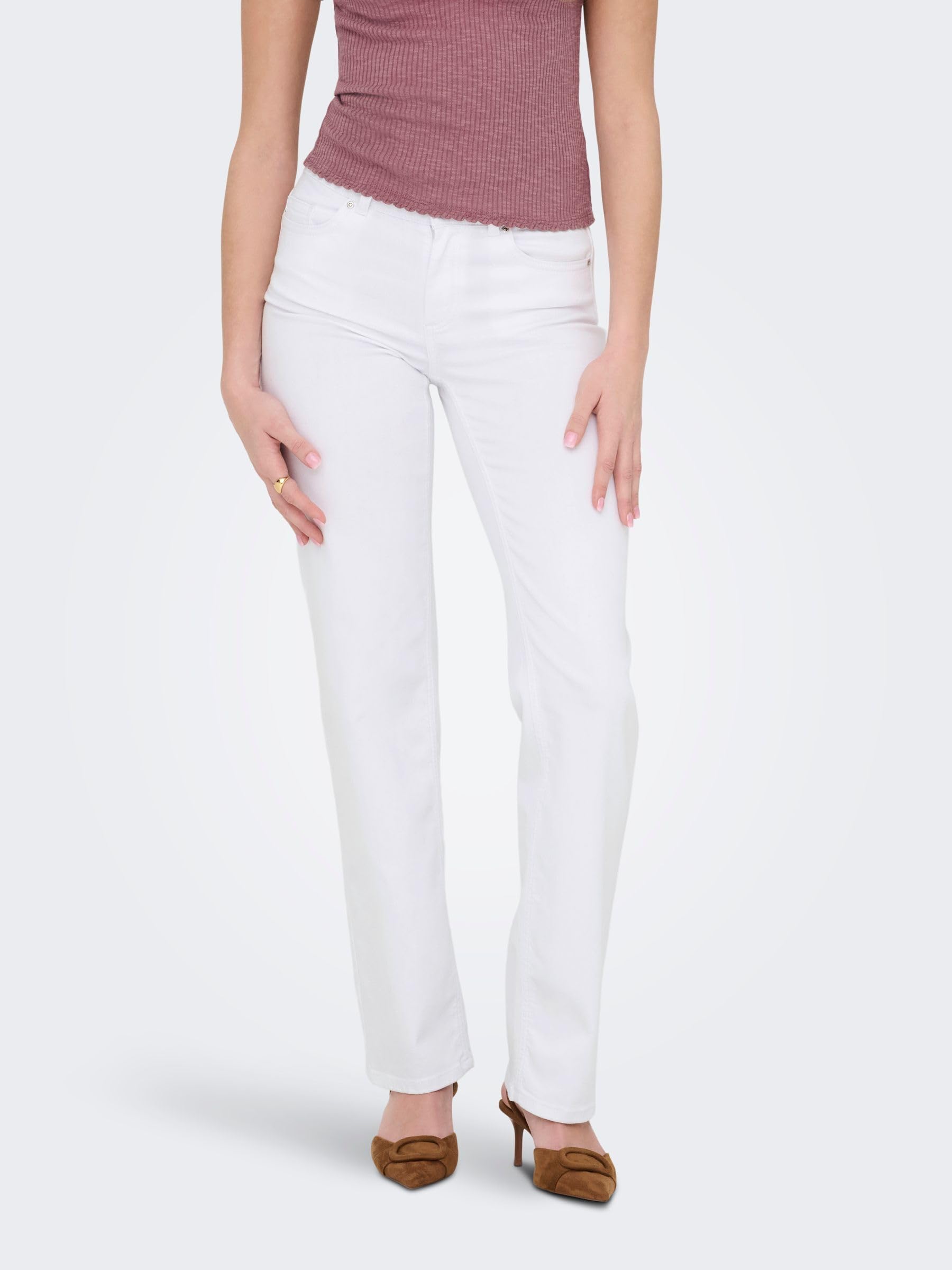 ONLY Jean Coupe Droite ONLBLUSH Taille Moyenne Straight Fit Jeans