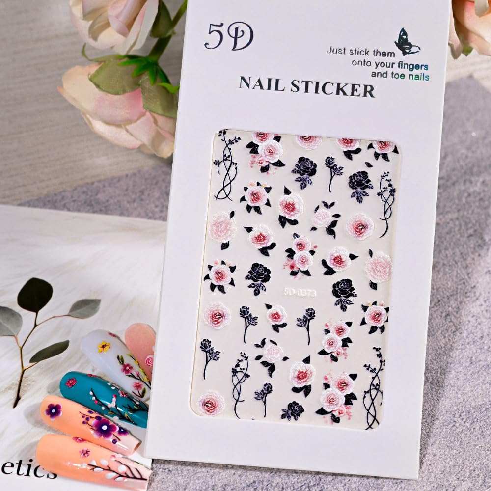 Palap TruGyft™ Romance Nail Sticker Set of 3 – Roses - Pink, Red & Black, Black & Pink-image-40