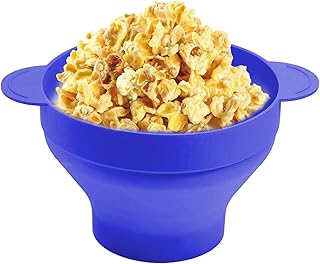Sghtil - Cuenco para palomitas de maíz para microondas, palomitas de maíz con asas, contenedor de alimentos plegable multifuncional y resistente al calor para el hogar, fiesta
