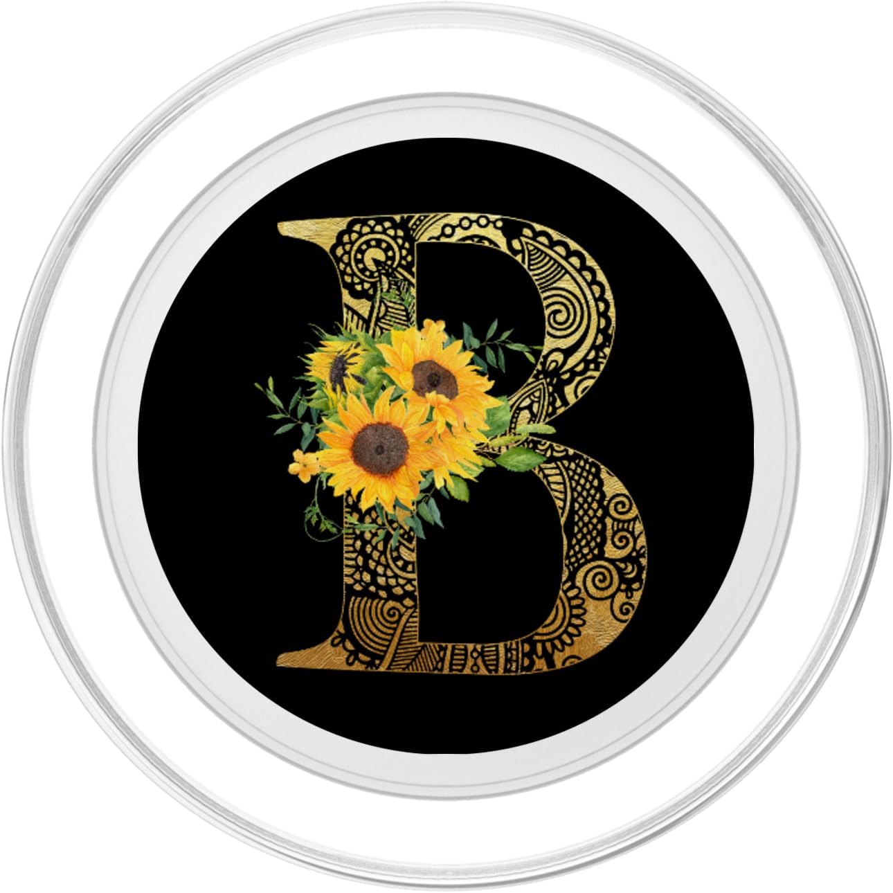 Sunflower Pop Letter B - Phone Grip Stand B PopSockets PopGrip for MagSafe