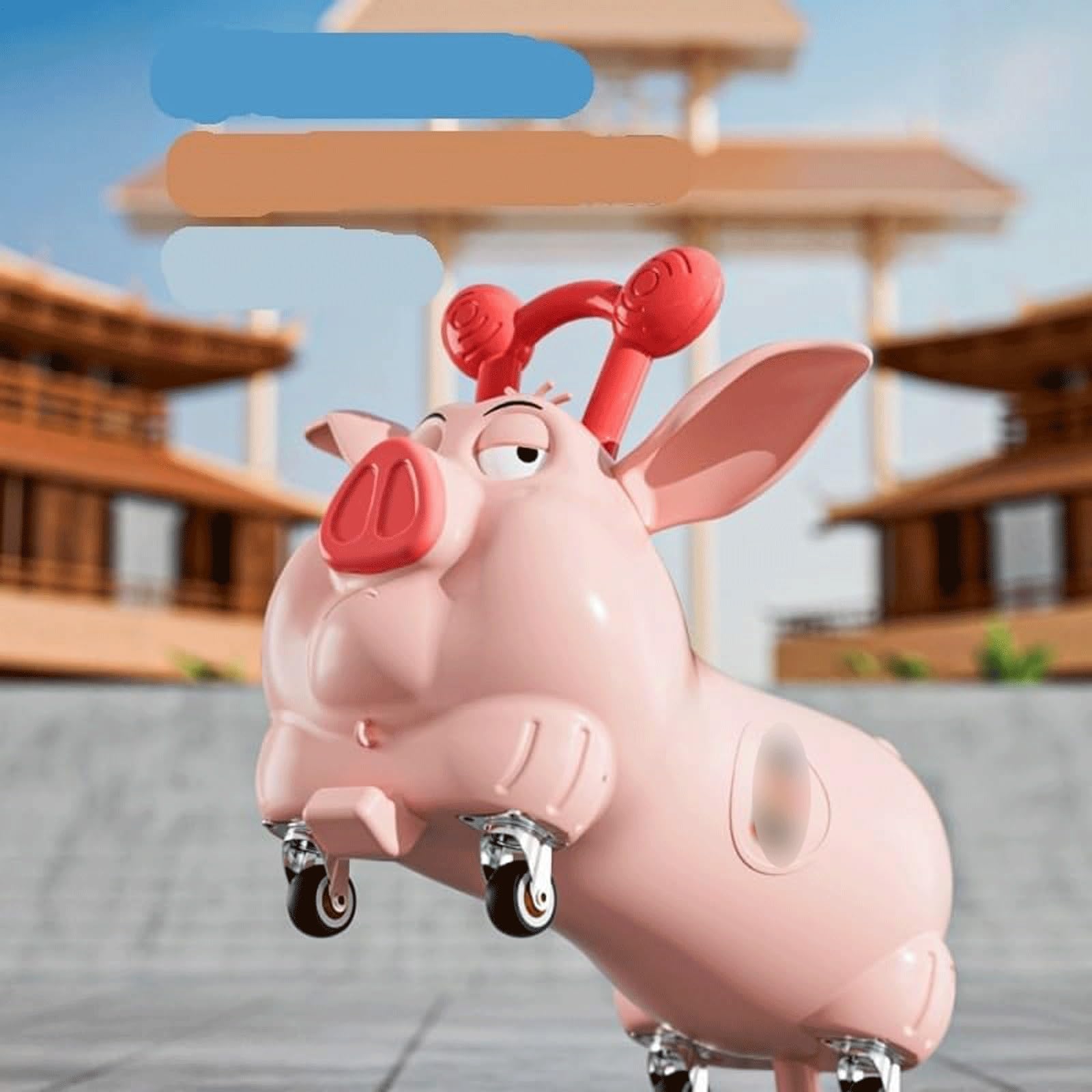 Wiggle Car Cichy Hulajnoga Wiggle Hulajnoga Wiggle Słodki Świnka Rowerek Biegowy Jeździk Pchacz z Muzyką Dziecięcy Wiggle Car Unisex Chłopcy Dziewczynki(Wiggle Car With Music)