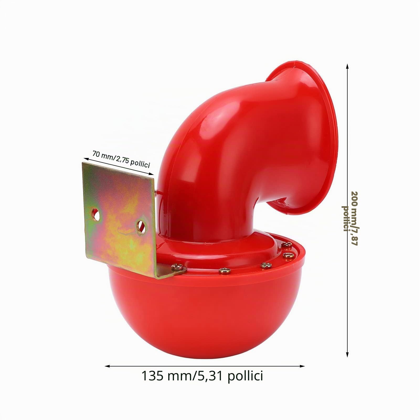 Clacson Per Auto, Clacson Ad Aria Rossa da 150 DB Corno di Toro Elettrico Suono di Mucca Corno di Metallo Impermeabile Tono Alto Basso Misura Universale Parti Elettroniche Alternative Per Auto