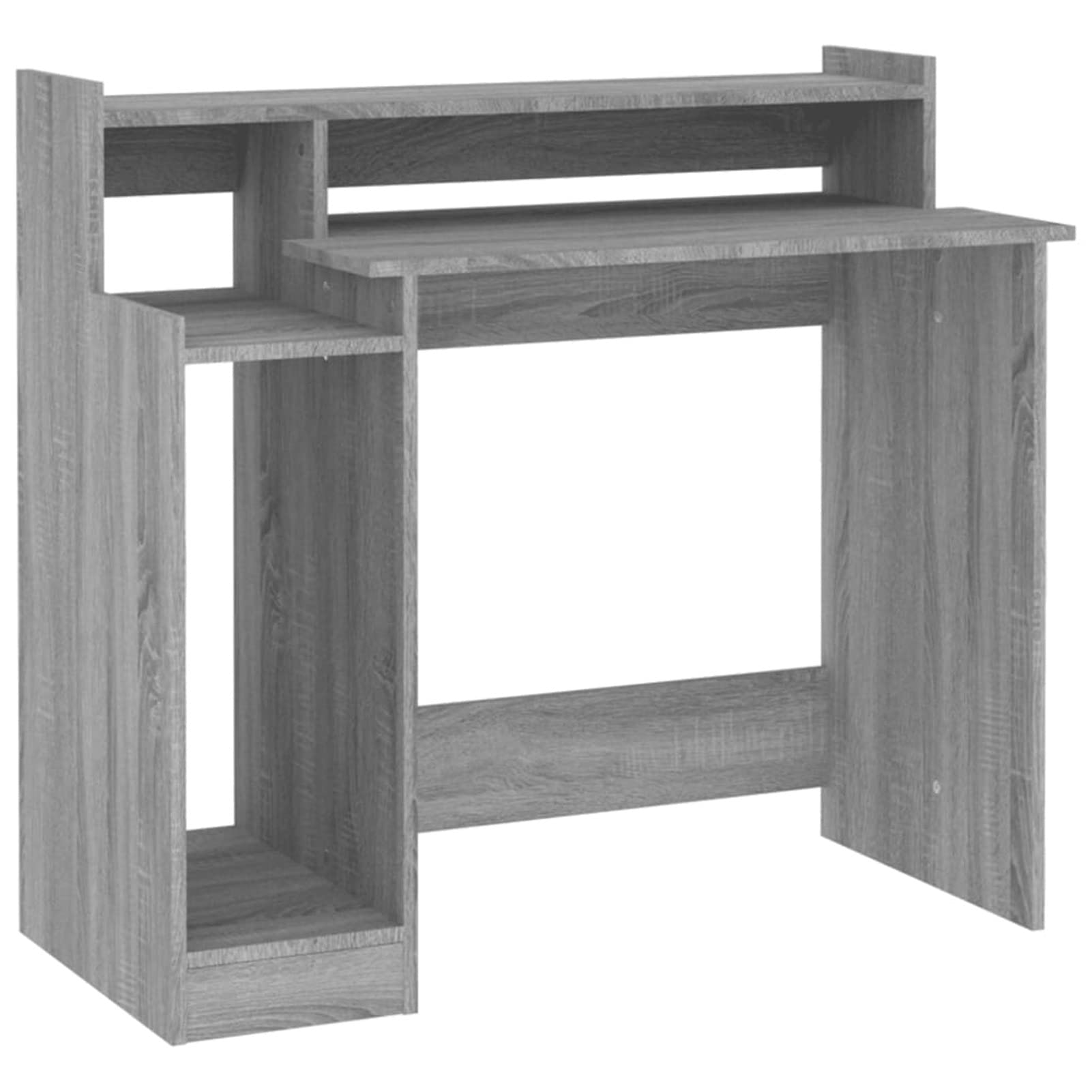 Homgoday Scrivania con Luci LED Grigio Sonoma 97x45x90 cm in Multistrato, Scrivania per Computer, Scrivania Salvaspazio, Tavolo Ufficio, Tavolo Scrivania, Scrivania Gaming per Cameretta