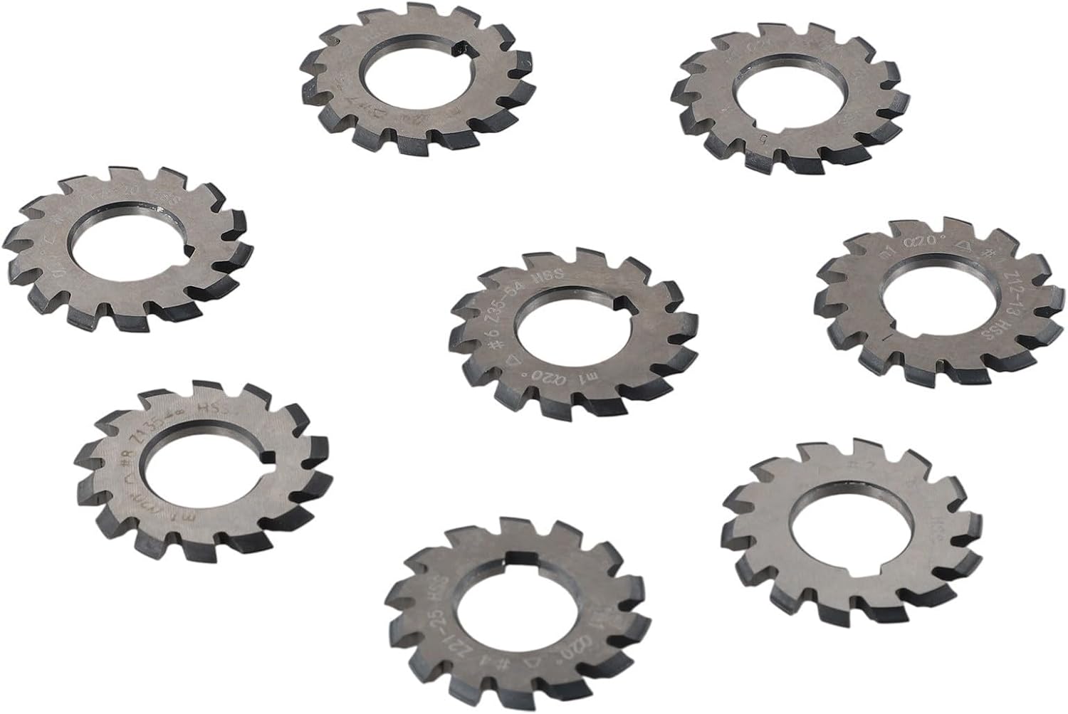 8Pcs HSS M1 Involute Gear Cutter Kit With 22Mm Bore, PA20° Pressure Angle For CNC Gear Milling, Metalworking And Manufacturing