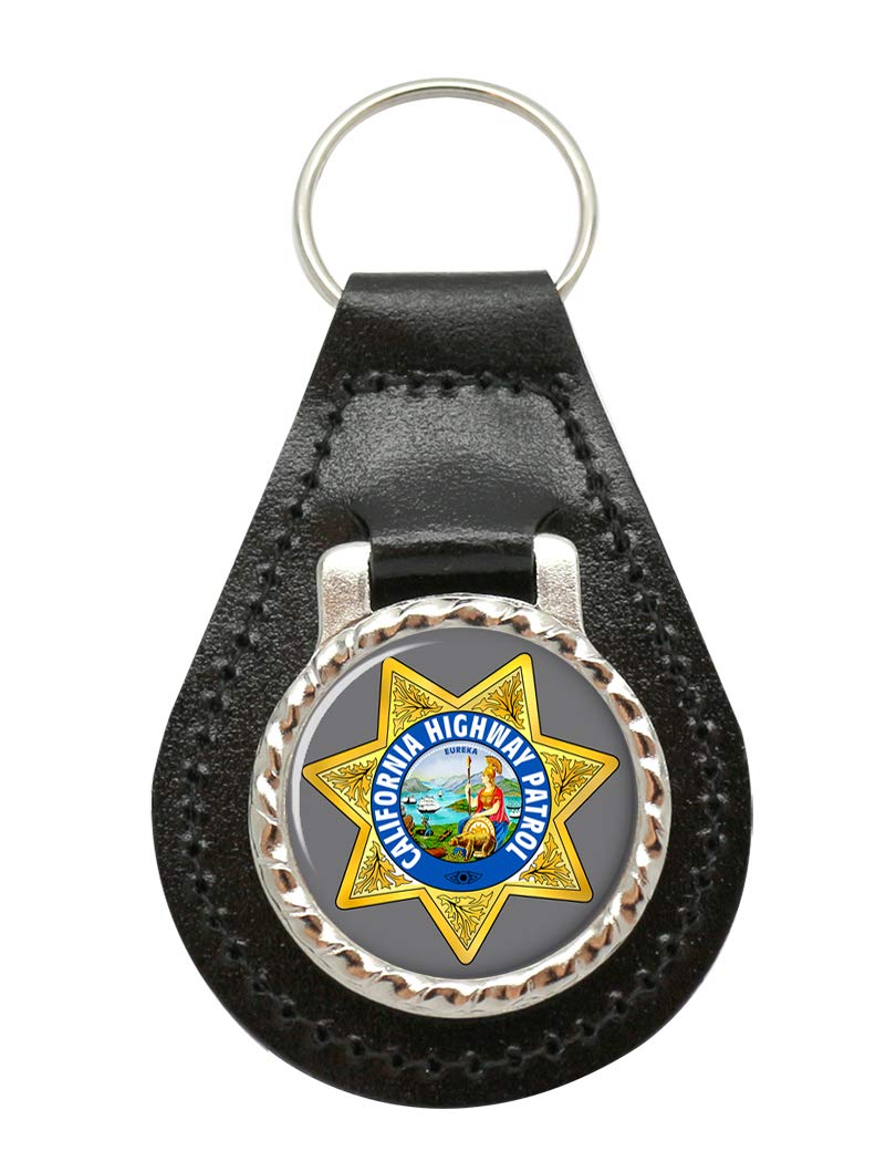 Giftshop UK California Highway Patrol Leather Key Fob
