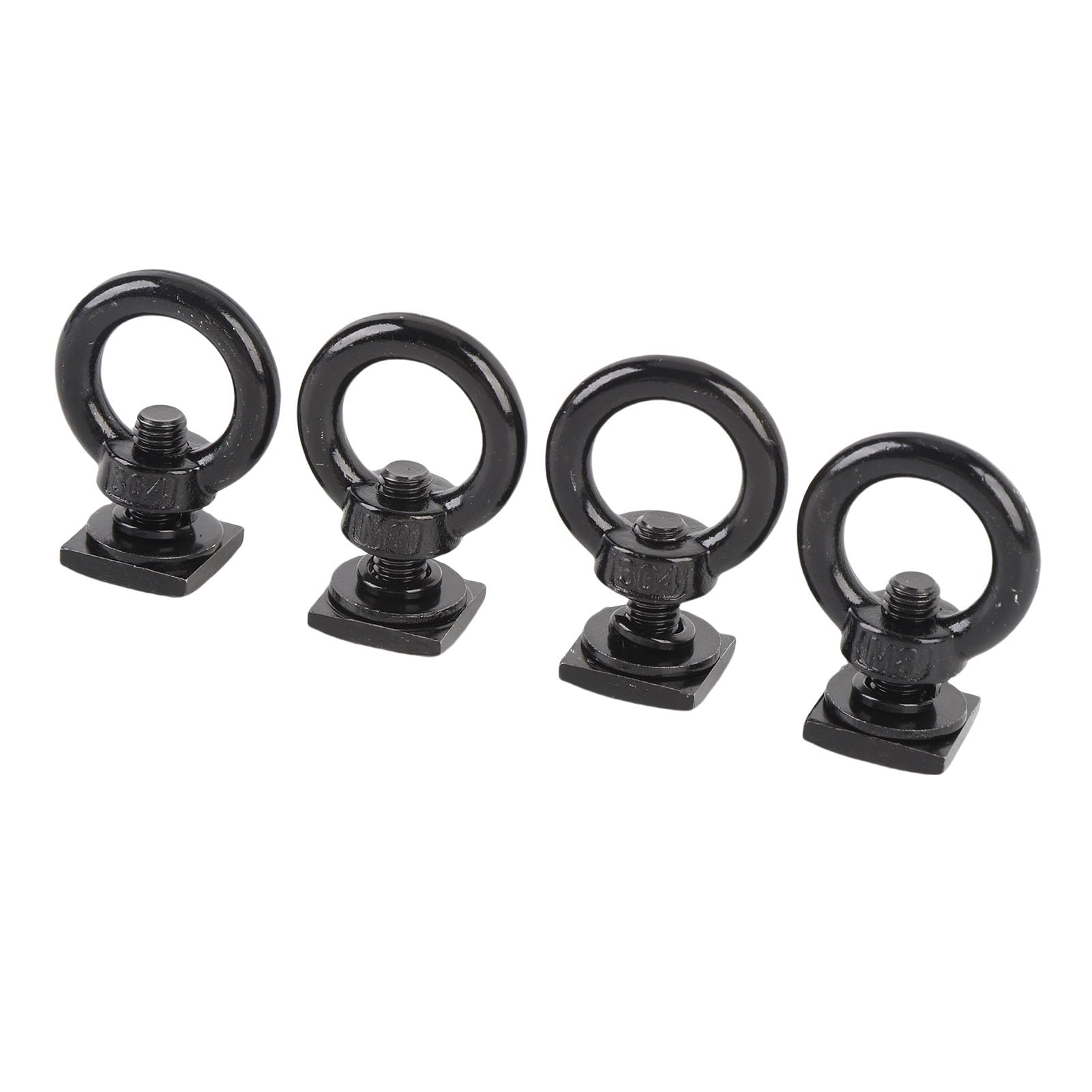Stainless Steel T Slot Eye T Track Mount Tie Down Rings, Universal for Roof Luggage Racks, Truck Compartments, and More (Black)