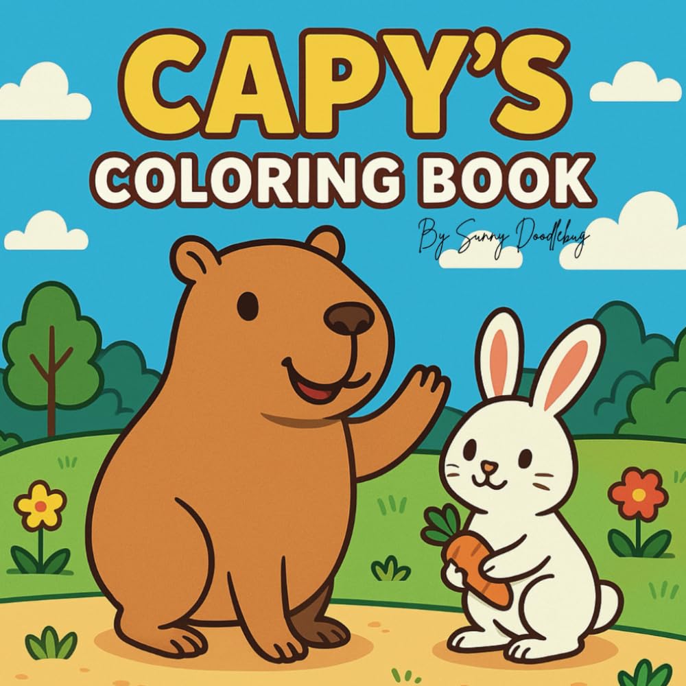 Capy's Coloring Book: Fun and Cute with Capy the Capybara