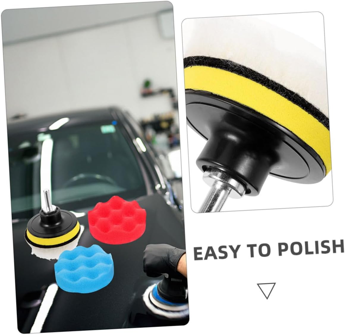 Unomor 2sets Car Detailing Buffing Sponge Pads for Drill Polishing and Waxing Attachment Versatile Pads for Efficient Restoration and Cleaning