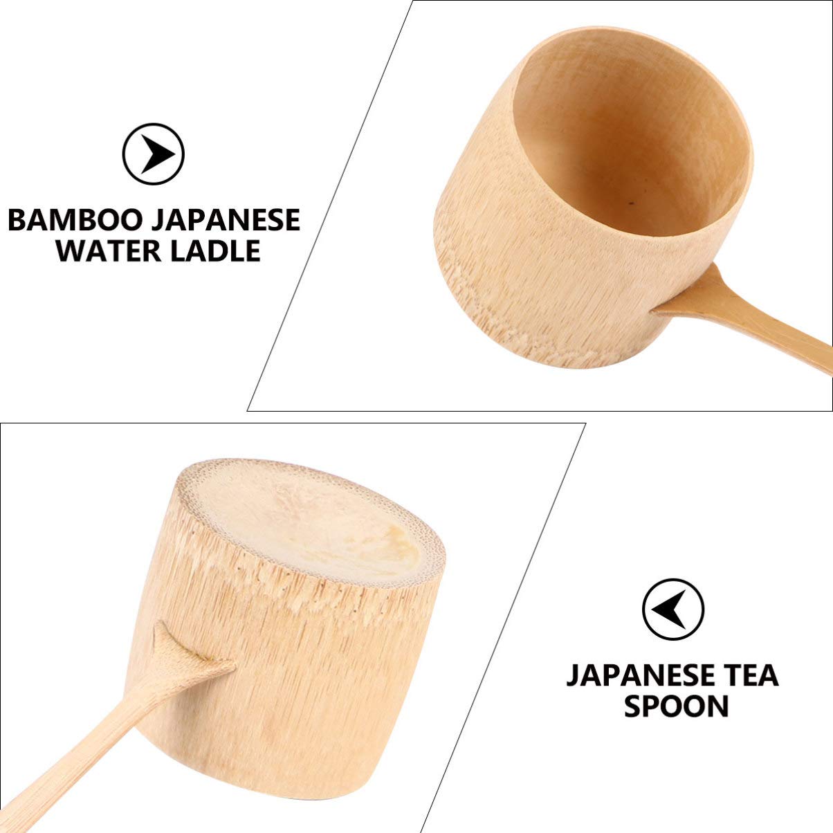 Yardwe 1 x Japanese Style Bamboo Ladle, Long Handle Water Scoop