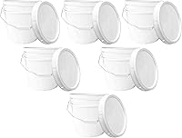 Vista 13 de Cubo de 3.5 galones con tapa hermética, fabricado en Estados Unidos, plástico libre de BPA de grado alimenticio, resistente multiuso, mango de metal