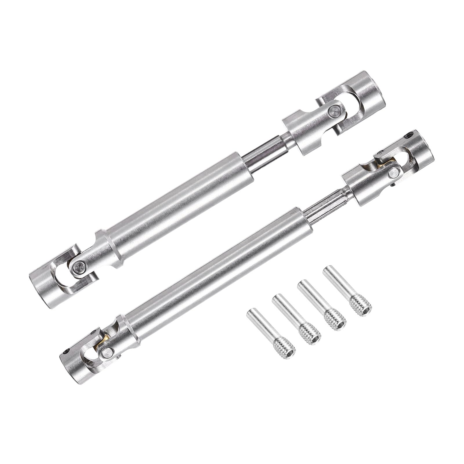 MECCANIXITY 2Pcs 1/10 RC Drive Shaft CVD Drive Shafts Metal Universal Replacement Upgrade Parts for 1/10 RC SCX10 90046,94-125mm,117-168mm