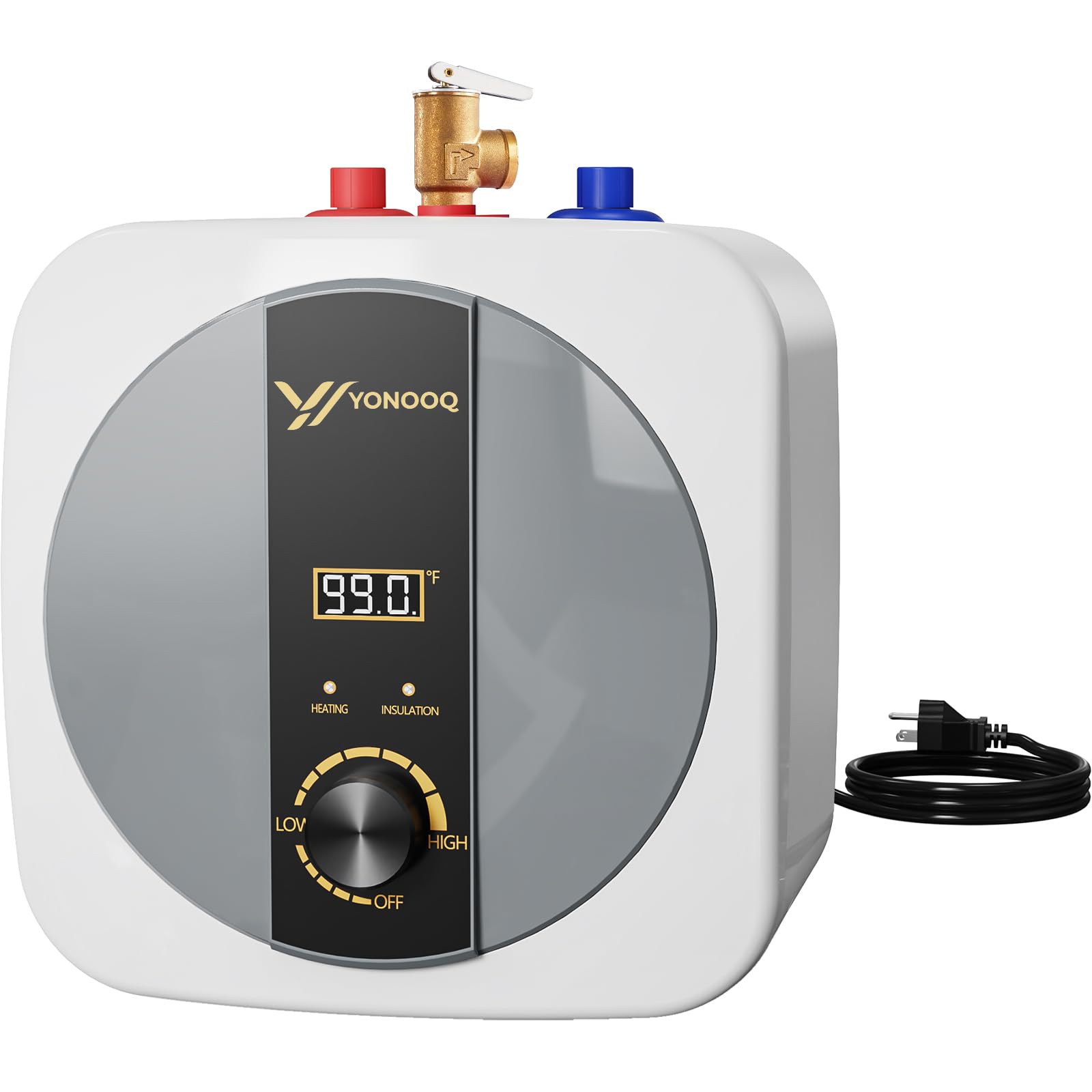 Photo 1 of 2.5 Gallon Mini Tank Electric Water Heater – 1500W 110V Under Sink Instant Hot Water Heater with Digital Display & Pressure Relief Valve, Compact Space-Saving Design for Kitchen, Bathroom, RV & Camper
