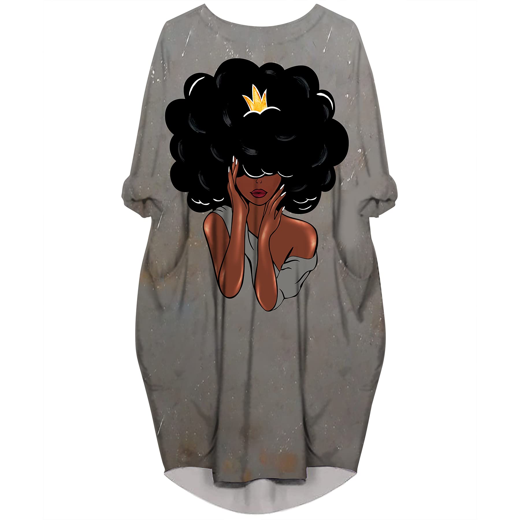 Fashion Women's African American Art Print Dress Casual Loose Dresses