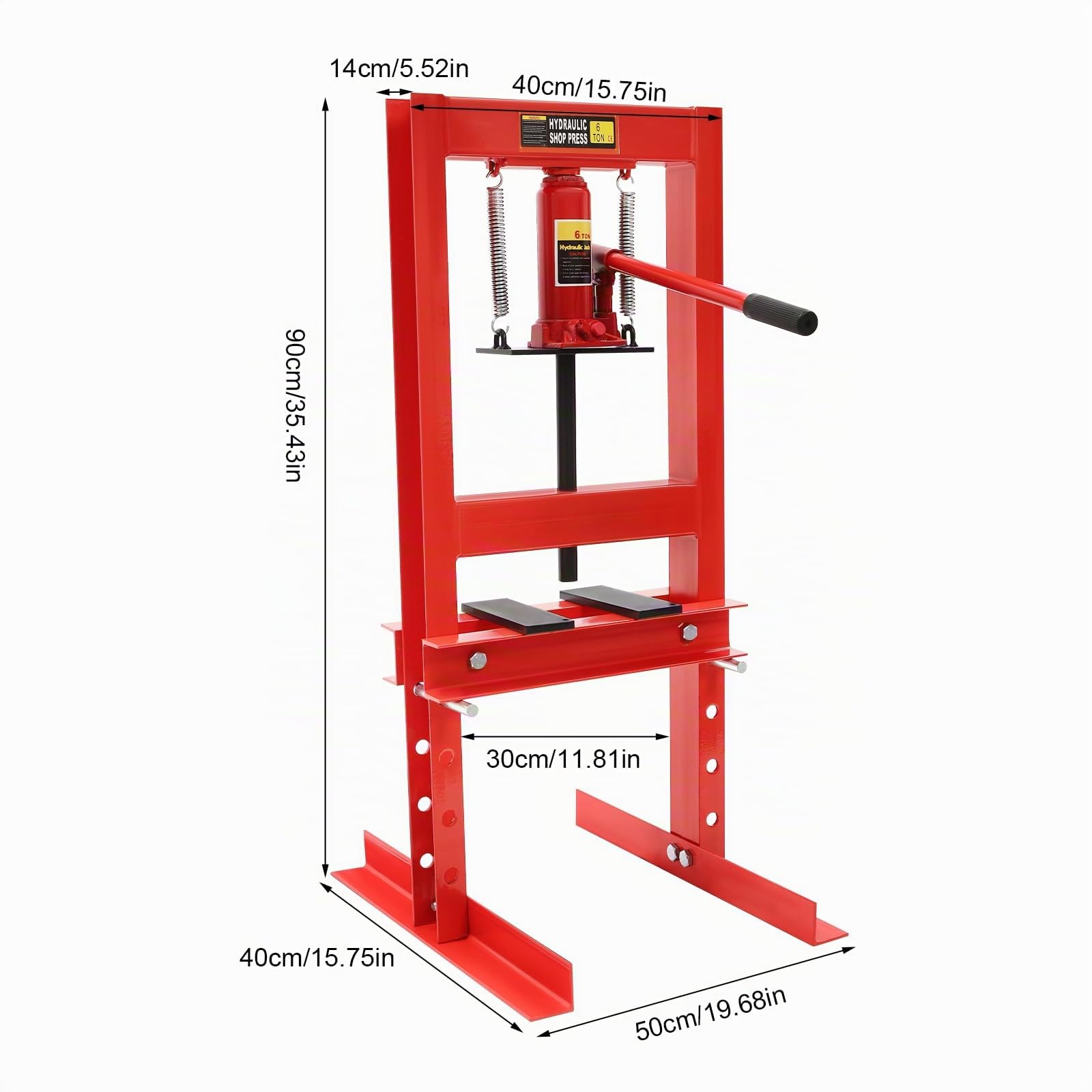 Pressa da officina idraulica da 6T, attrezzatura da officina, altezza di corsa 125 mm, pressa manuale per cuscinetti in acciaio al carbonio, pressa da officina per boccole auto, giunti sferici, giunti