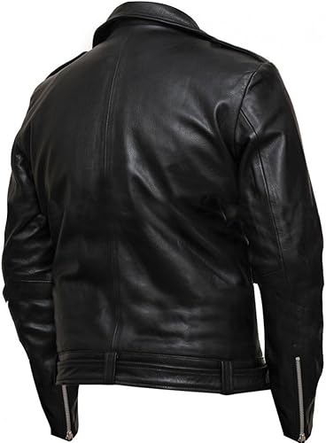 Miniatura 5 de Mens Motorcycle Leather Jacket Black - Real Lambskin Asymmetrical Rider Jacket for Bikers Genuine Leather
