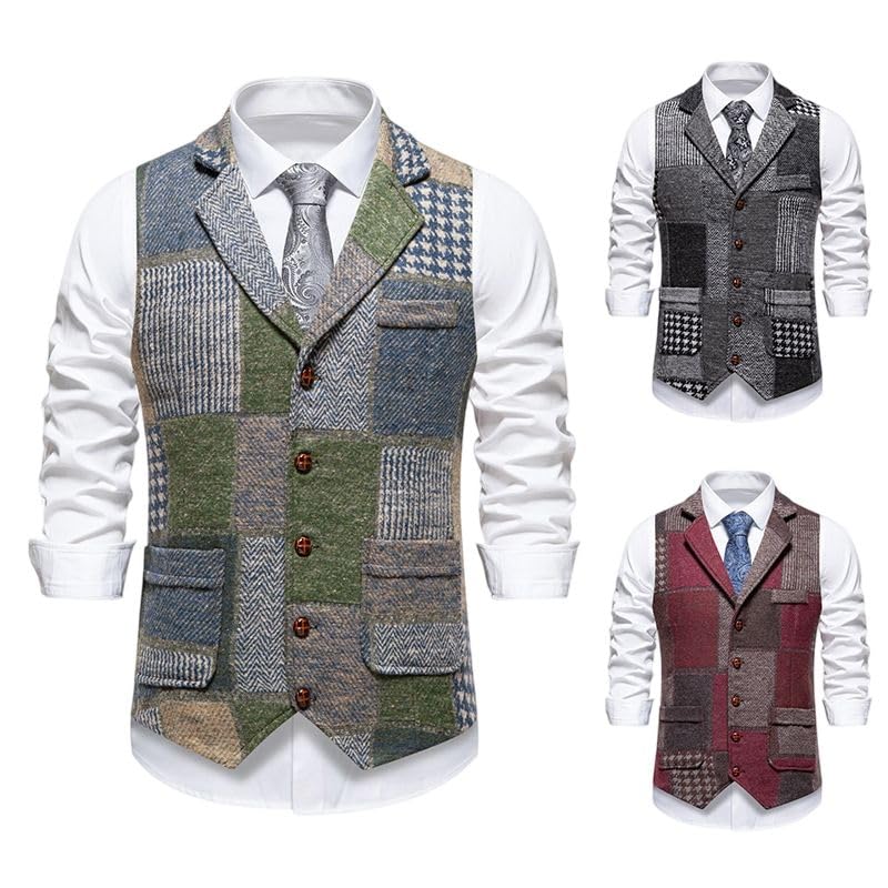 Chaleco de traje de rayas para hombre un corte ajustado elegante gris 3