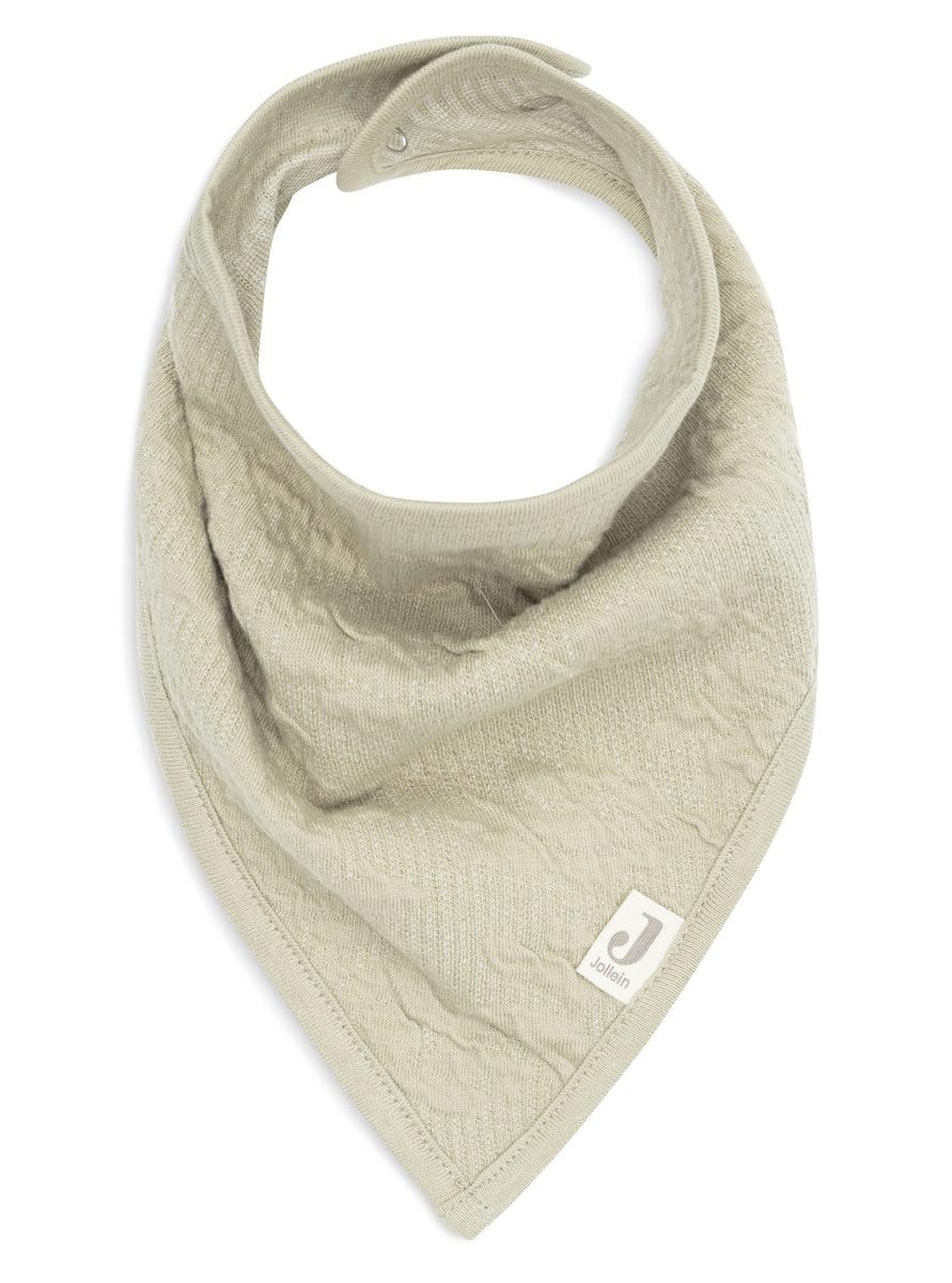 Jollein Soft Waves Olive Green 2-pack Bandana Bib 029-867-67052, Soft Waves, Olive Green - Image 2