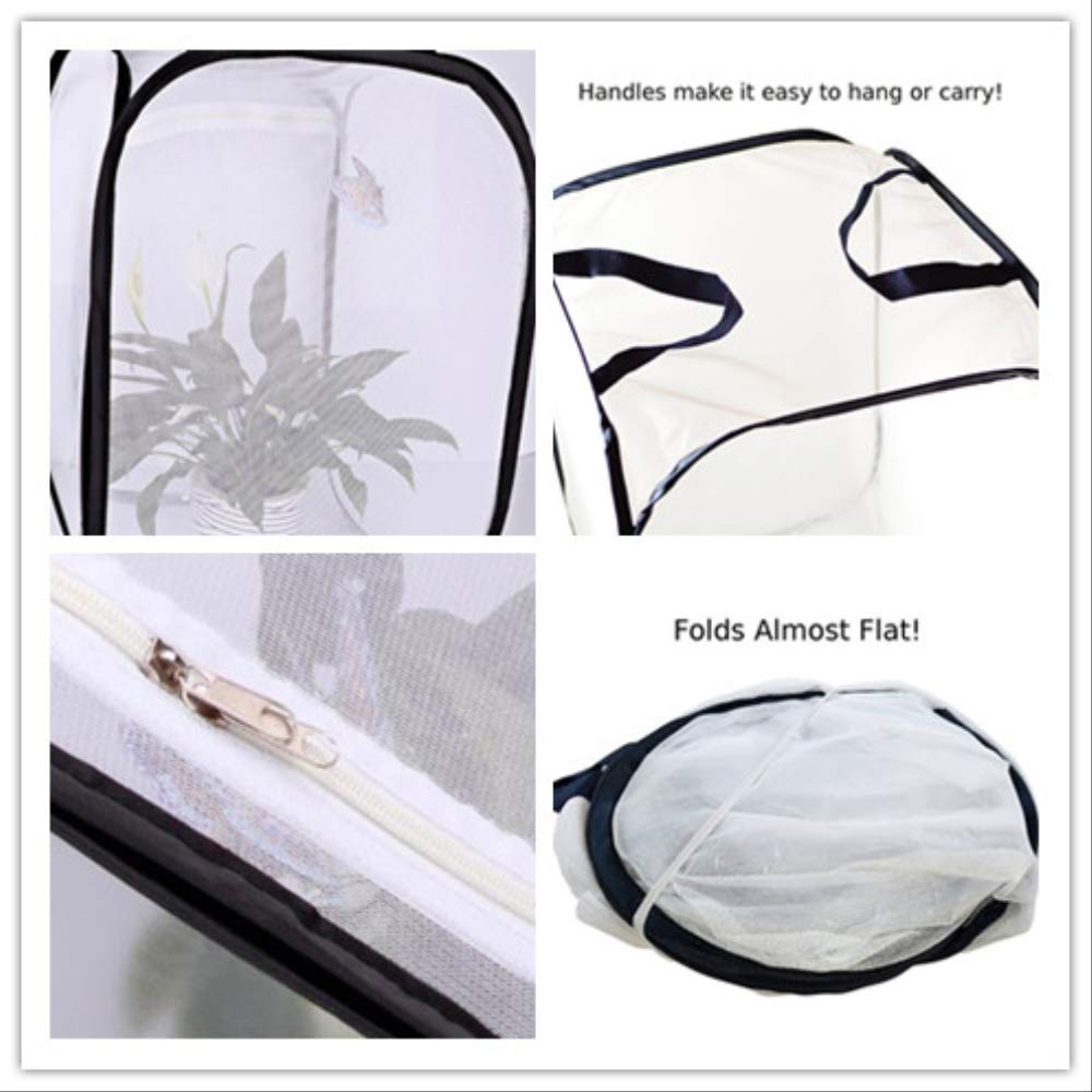 Insecte et Papillon Habitat Net Terrarium Pop up Pliable Blanc Kids Butterfly Net Cage avec poignées 40 * 60 cm
