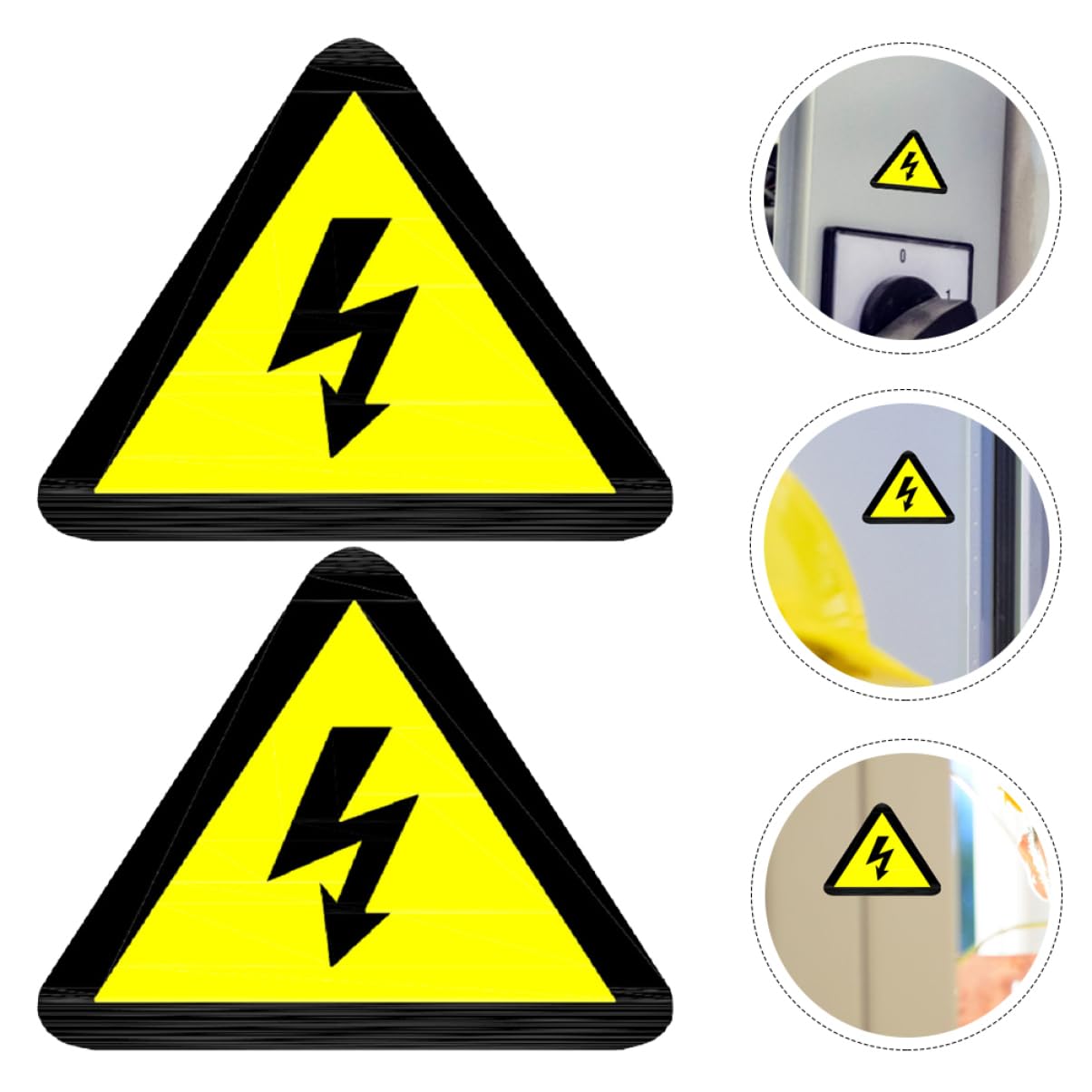 SOIMISS Autocollants D'avertissement de Chocs Électriques Autocollants Adhésifs de Sécurité de Triangle Jaunes Lot de 20 pour Boîte Électrique pour Jardin et École