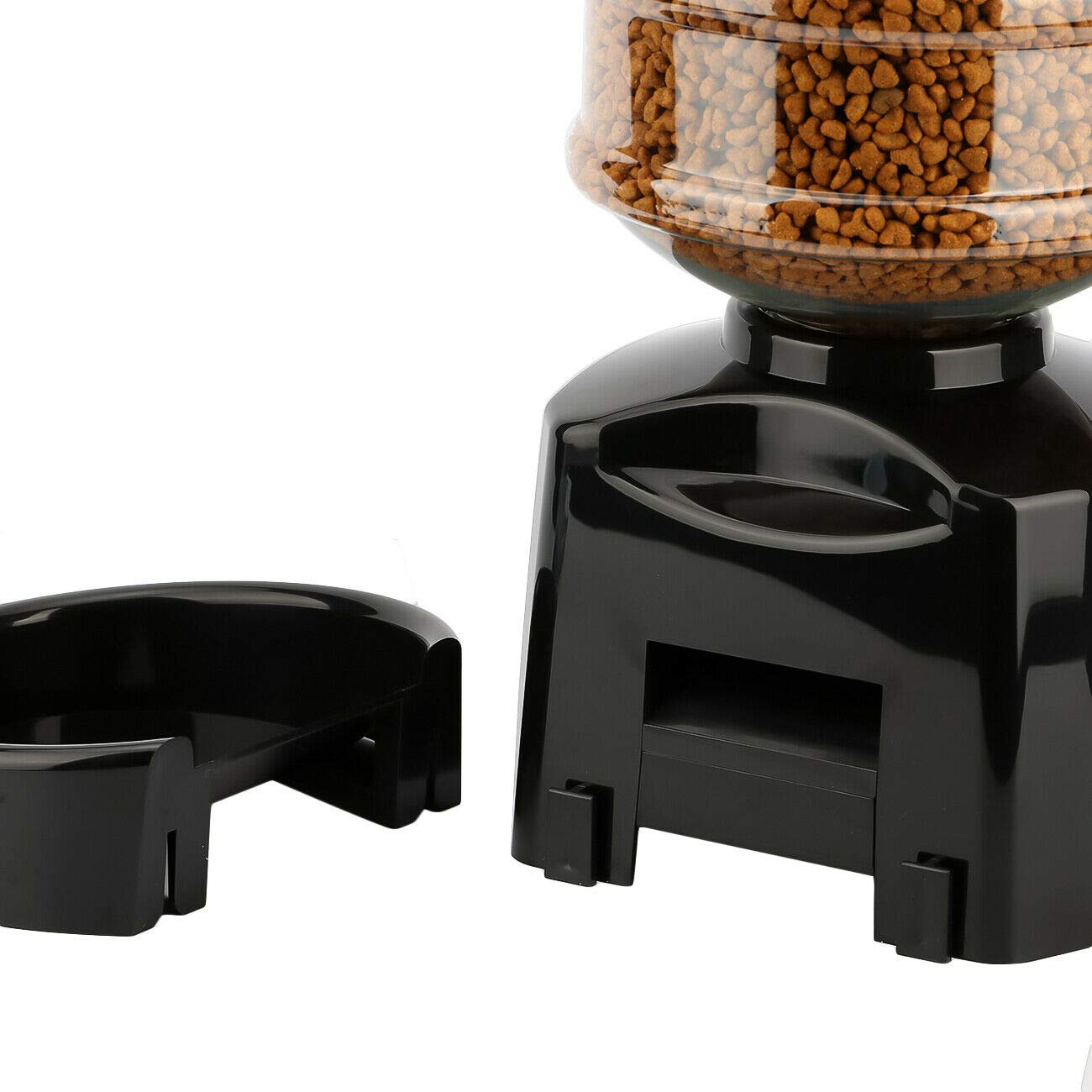 Alimentador Automático De Alimentos para Gatos, Perros y Conejos con Temporizador, Dispensador De Alimentos con 3 Comidas a Intervalos Regulares Se Pueden Registrar 5.5L (Negro)