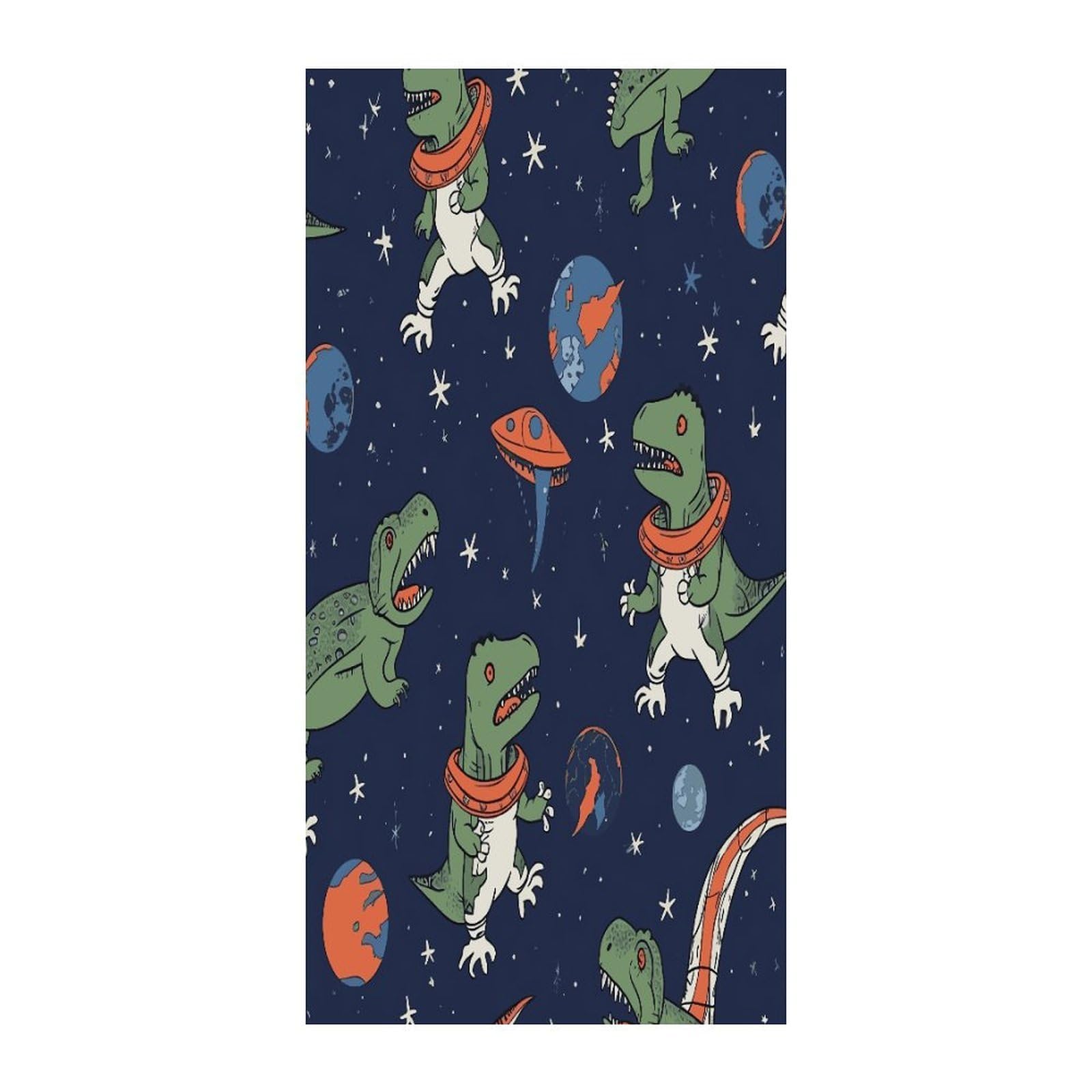 Fekiloot Style Funny Astronaut Dinosaur Rocket Door Curtain Room Divider Curtains